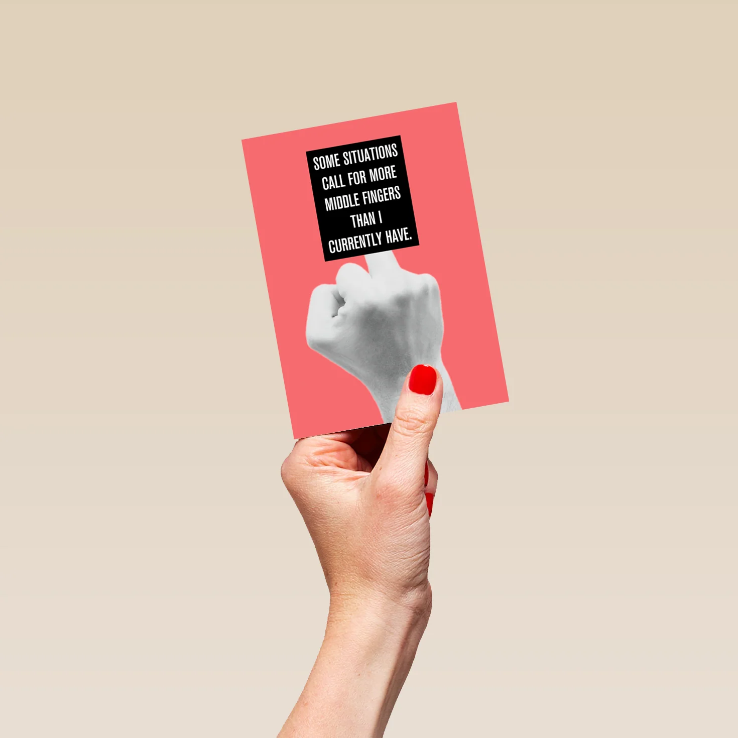 Personalised Editable 'Middle Finger' Funny Thinking of You Card - Image 4