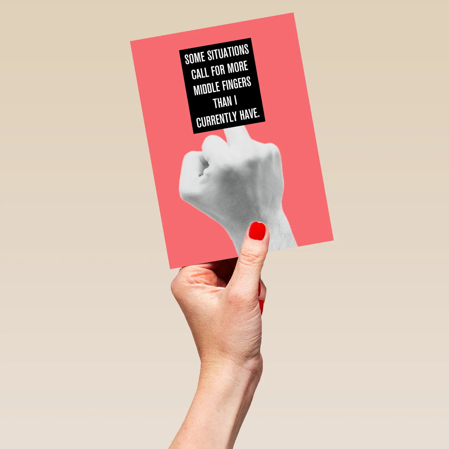 Personalised Editable 'Middle Finger' Funny Thinking of You Card - Image 5
