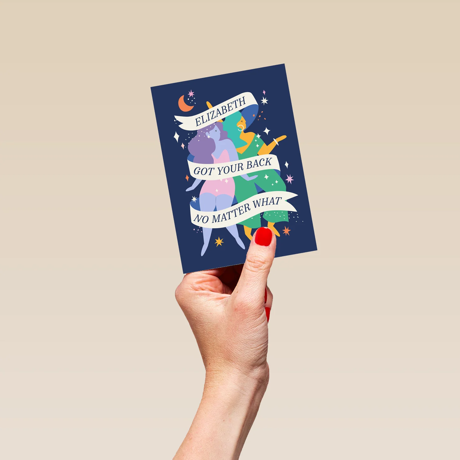 Personalised Editable Moon & Stars Thinking of You Card - Image 4