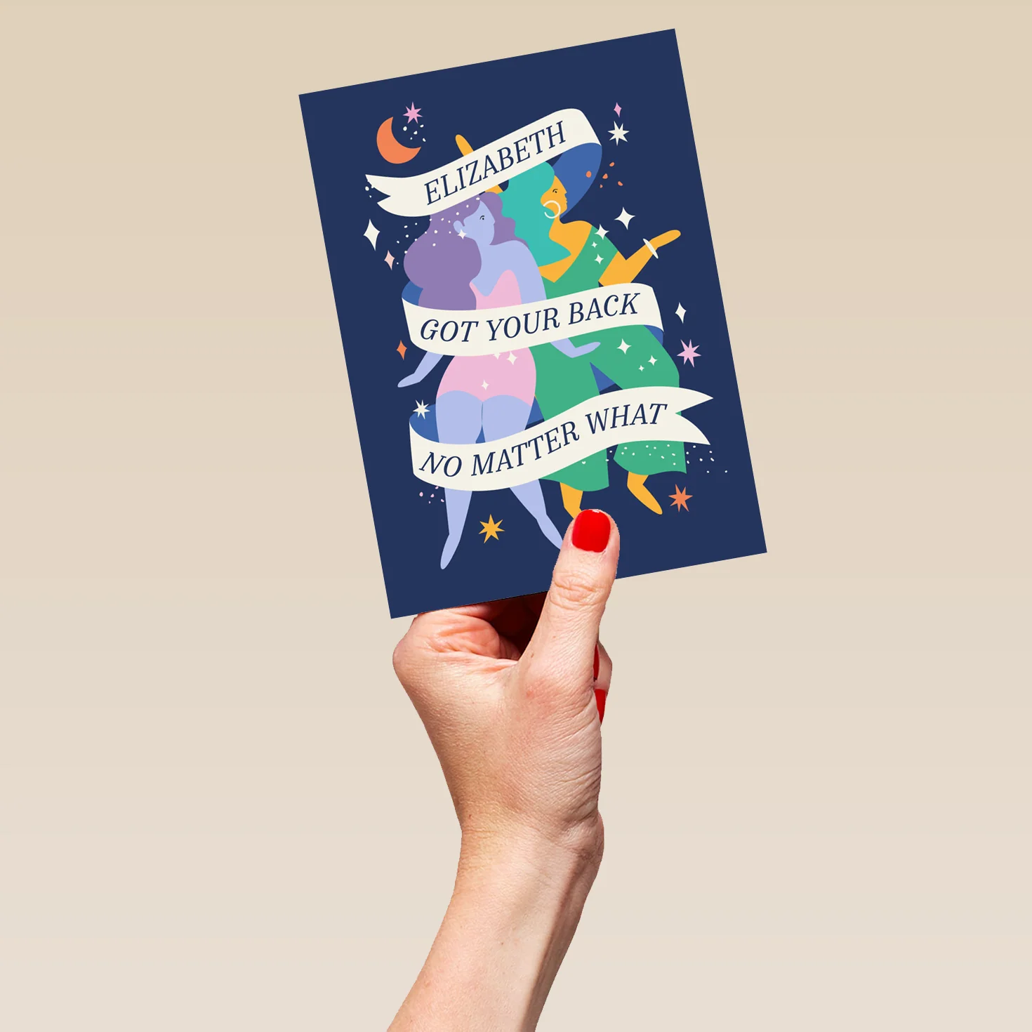 Personalised Editable Moon & Stars Thinking of You Card - Image 5