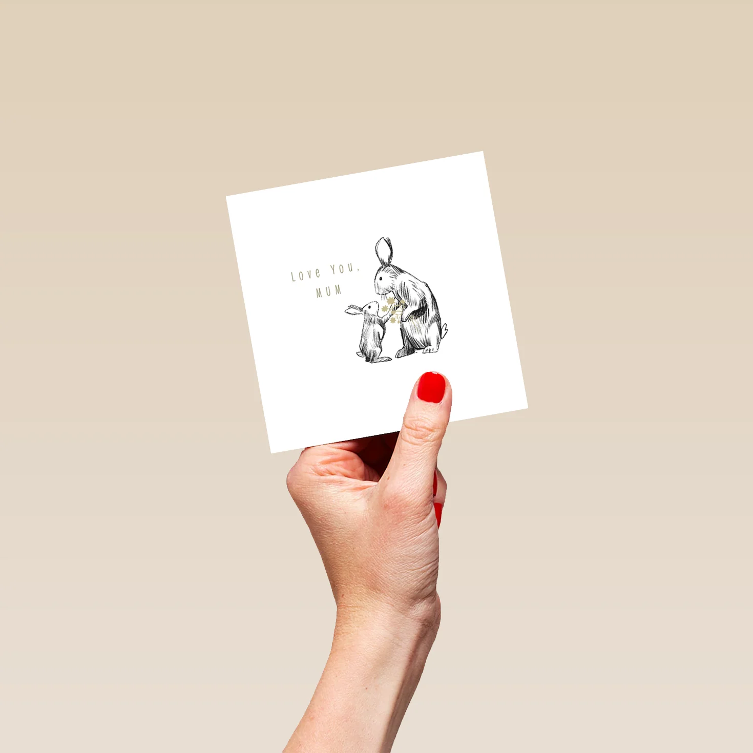 Personalised Editable Mother Bunny & Kit Mother's Day Card - Image 4