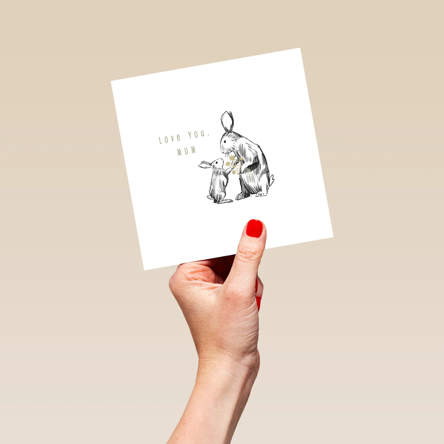 Personalised Editable Mother Bunny & Kit Mother's Day Card - Image 5