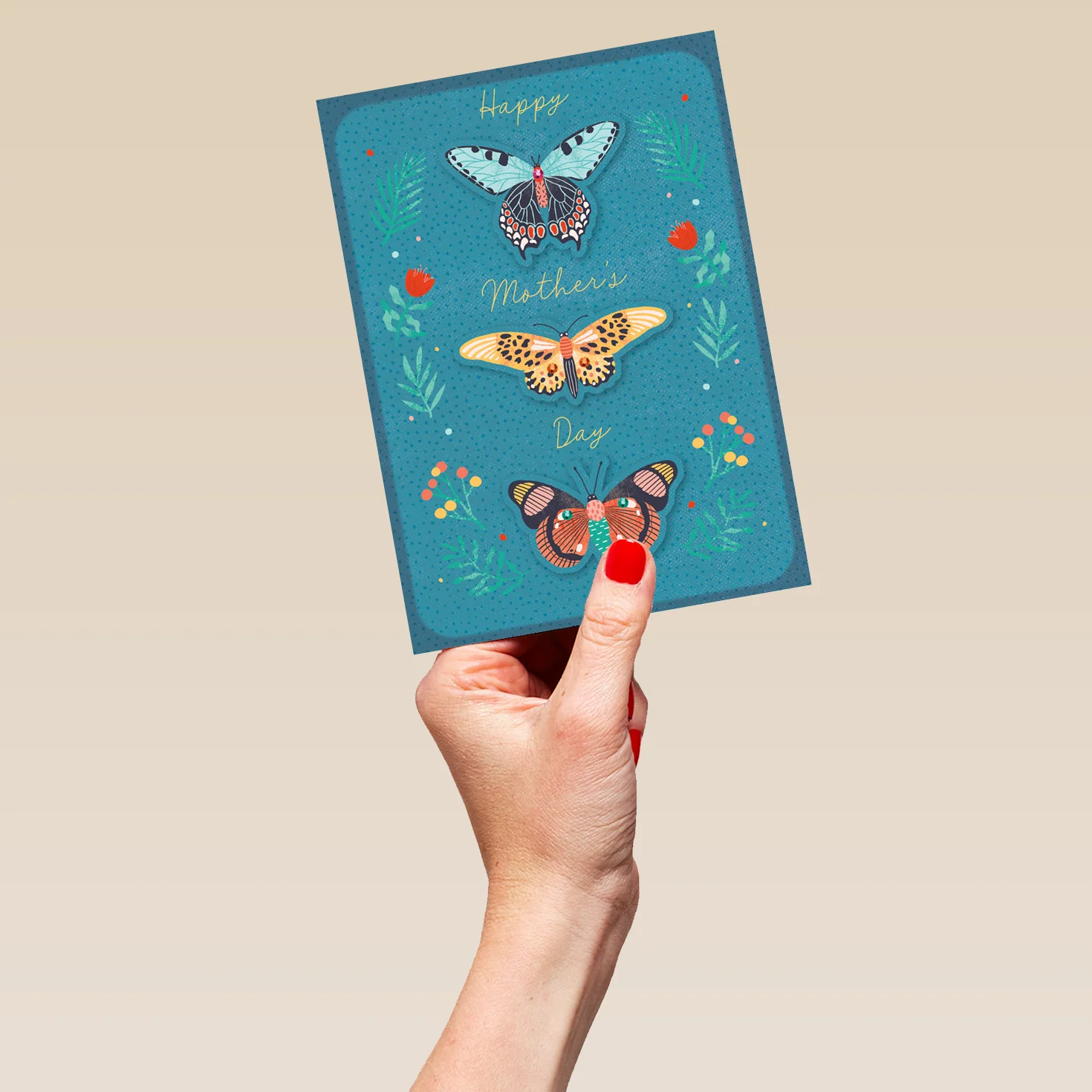 Personalised Editable Moths & Butterflies Mother's Day Card - Image 5