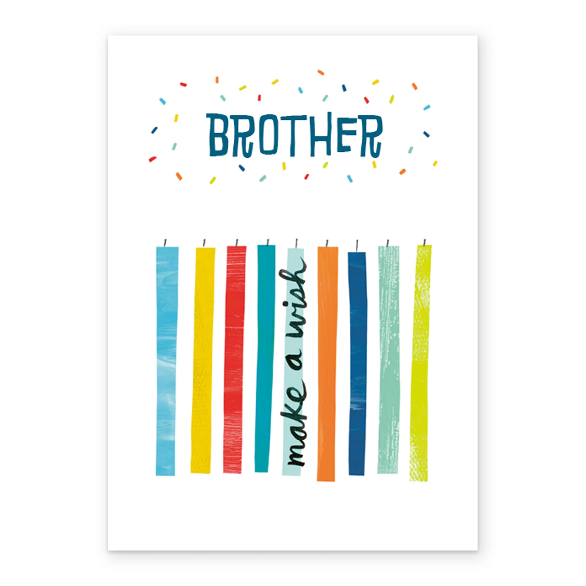 Personalised Editable Multi-Coloured Candles Birthday Card For Brother - Image 2