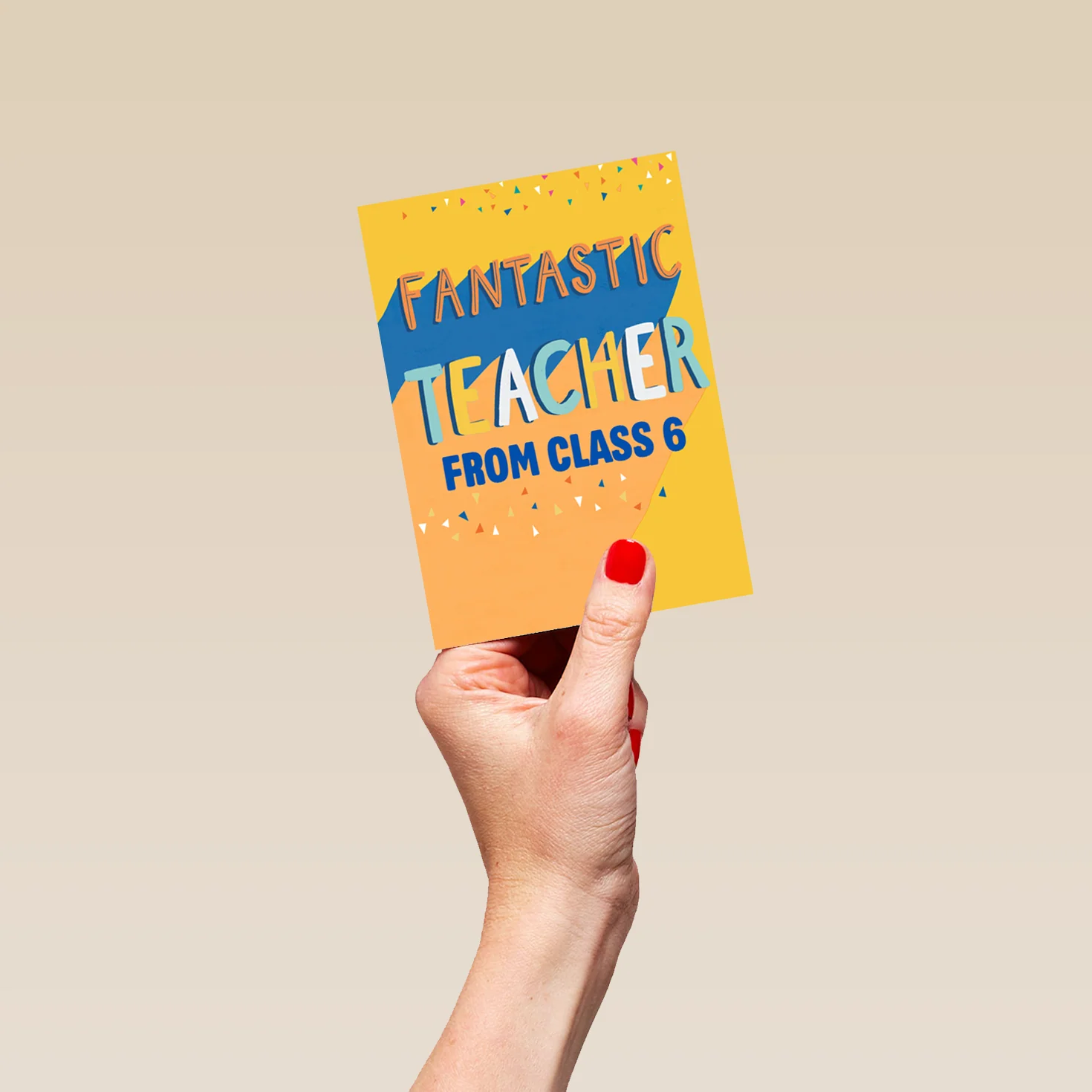 Personalised Editable Multicoloured Thank You Fantastic Teacher Card - Image 4