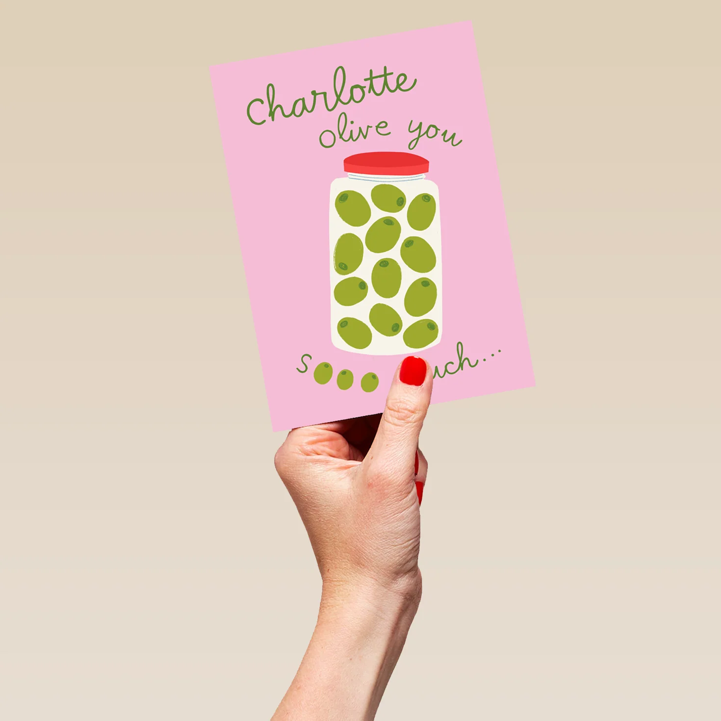 Personalised Editable 'Olive You So Much' Anniversary Card - Image 5