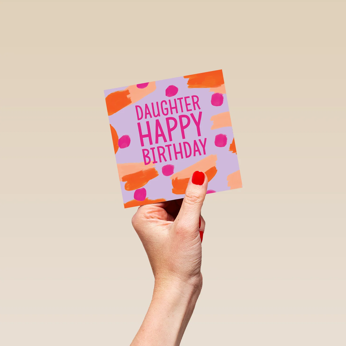 Personalised & Editable Orange Smudges Birthday Card for Daughter - Image 4