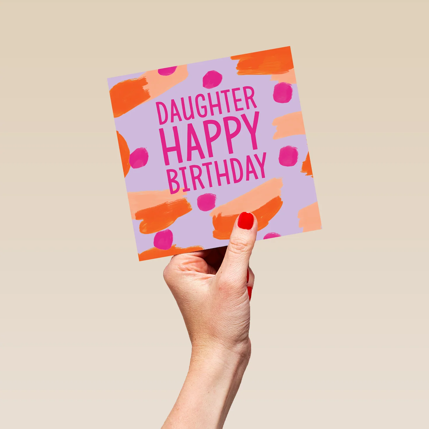 Personalised & Editable Orange Smudges Birthday Card for Daughter - Image 5