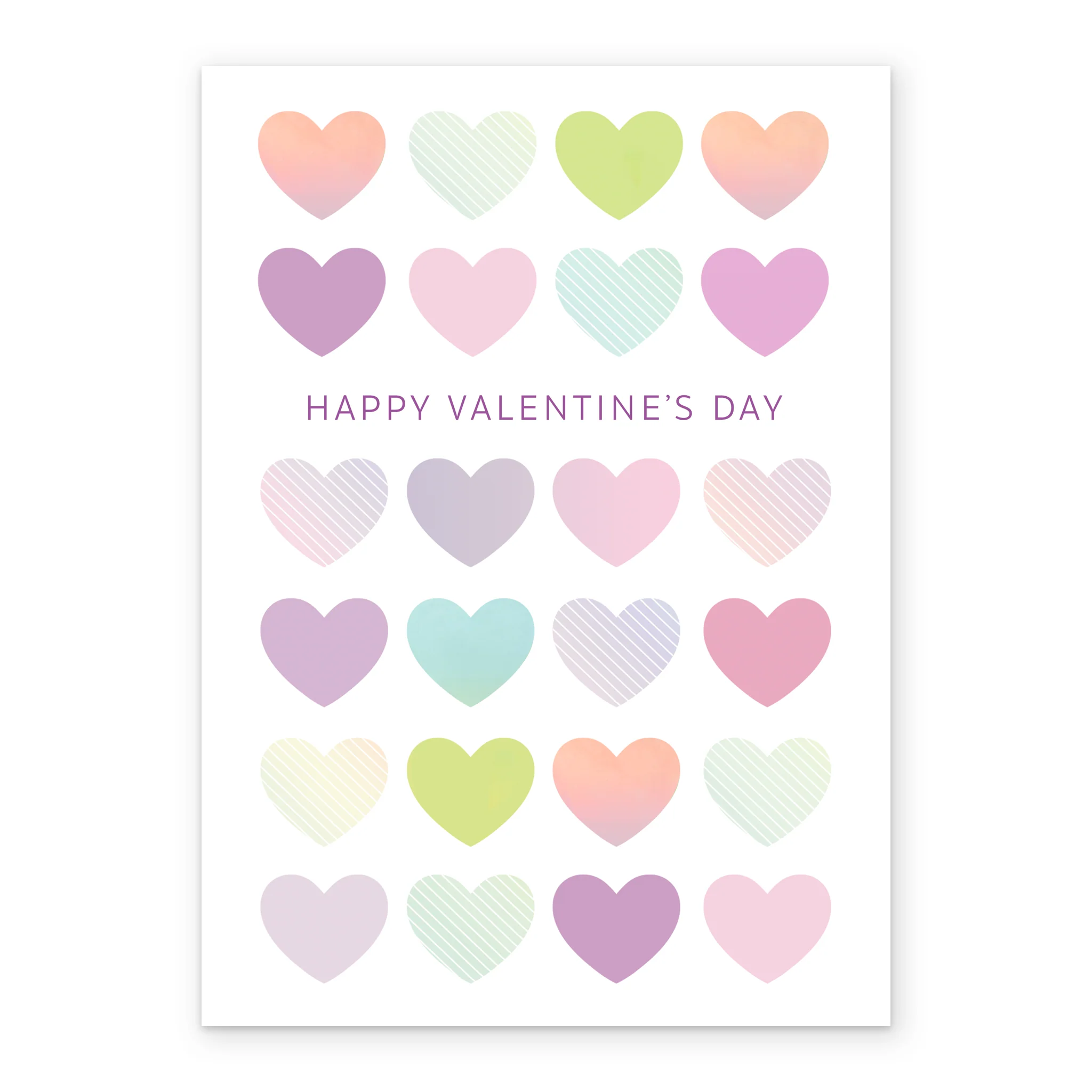 Personalised Editable Pastel Hearts Valentine's Day Card - Image 2