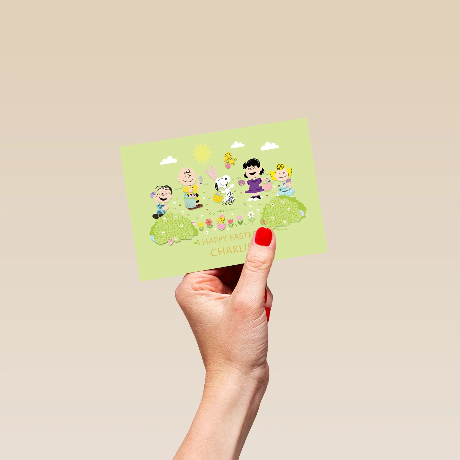 Personalised Editable PEANUTS™ SNOOPY & Gang Easter card - Image 4
