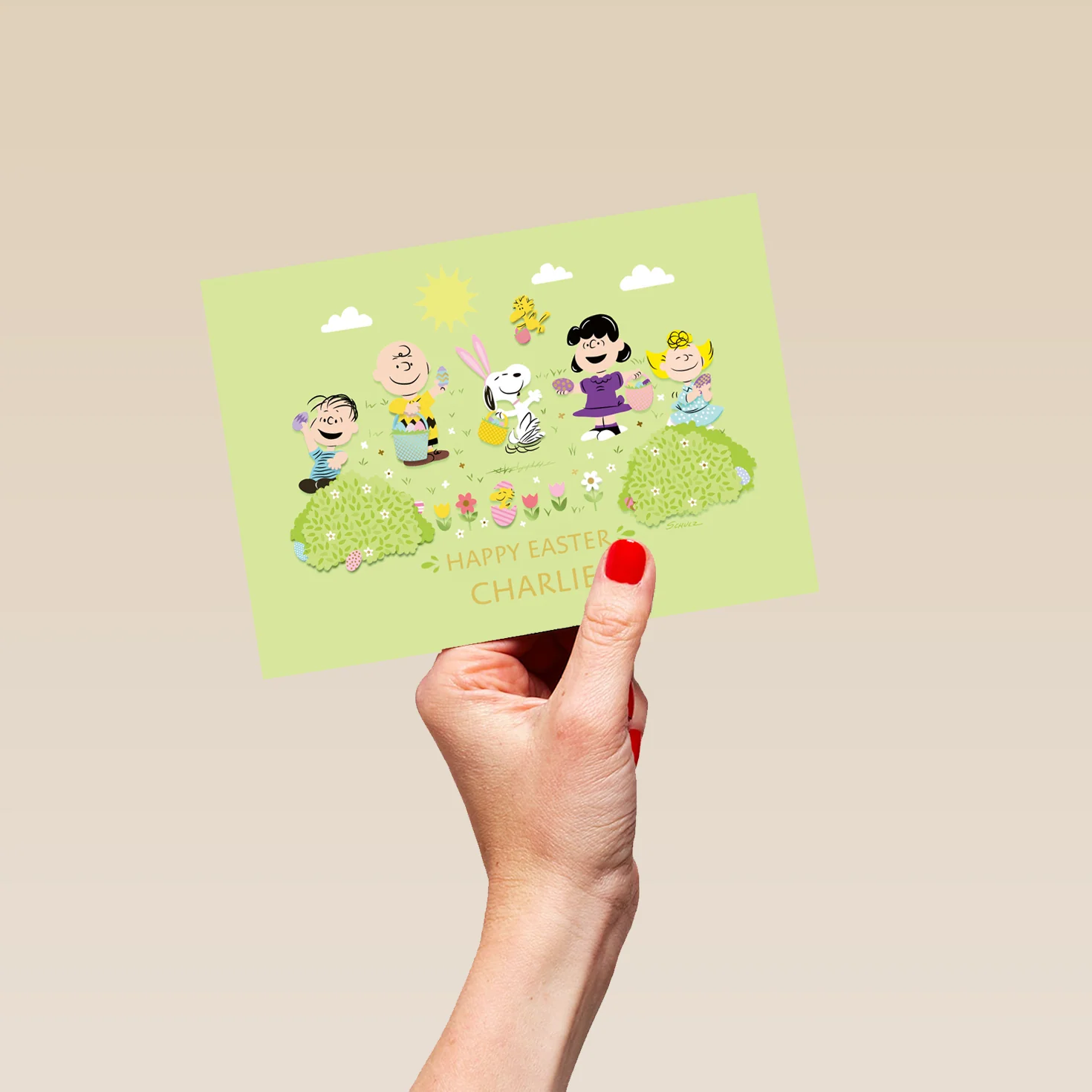 Personalised Editable PEANUTS™ SNOOPY & Gang Easter card - Image 5