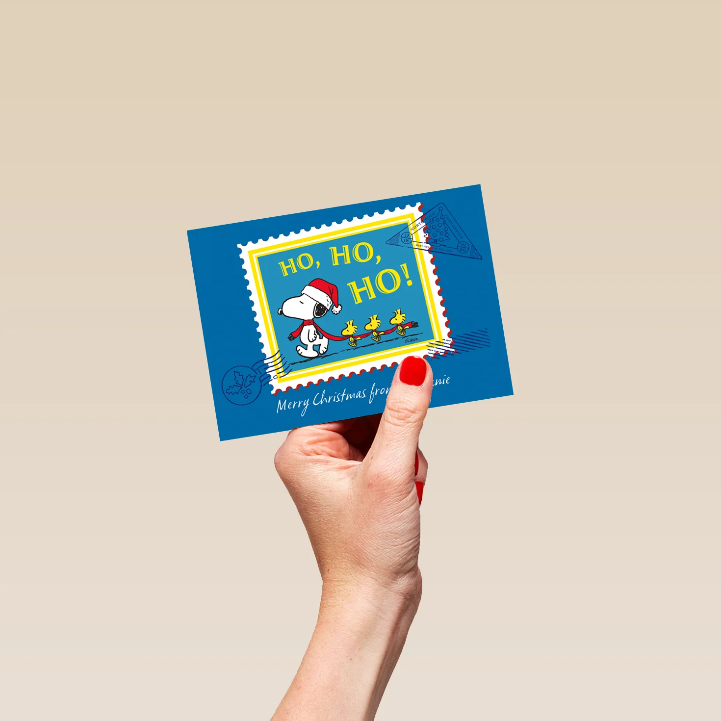 Personalised Editable PEANUTS™ SNOOPY Postage Stamp Christmas Card - Image 4