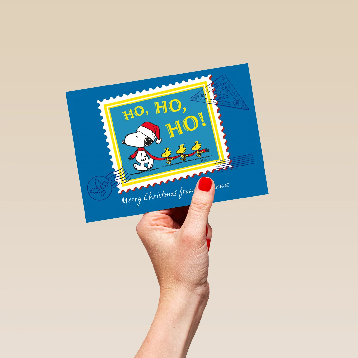 Personalised Editable PEANUTS™ SNOOPY Postage Stamp Christmas Card - Image 5