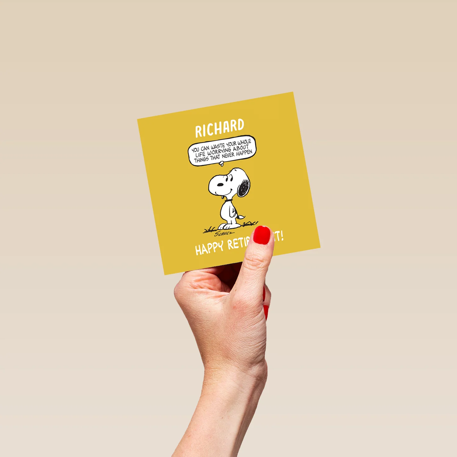 Personalised Editable PEANUTS™ SNOOPY Speech Bubble Retirement Card - Image 4