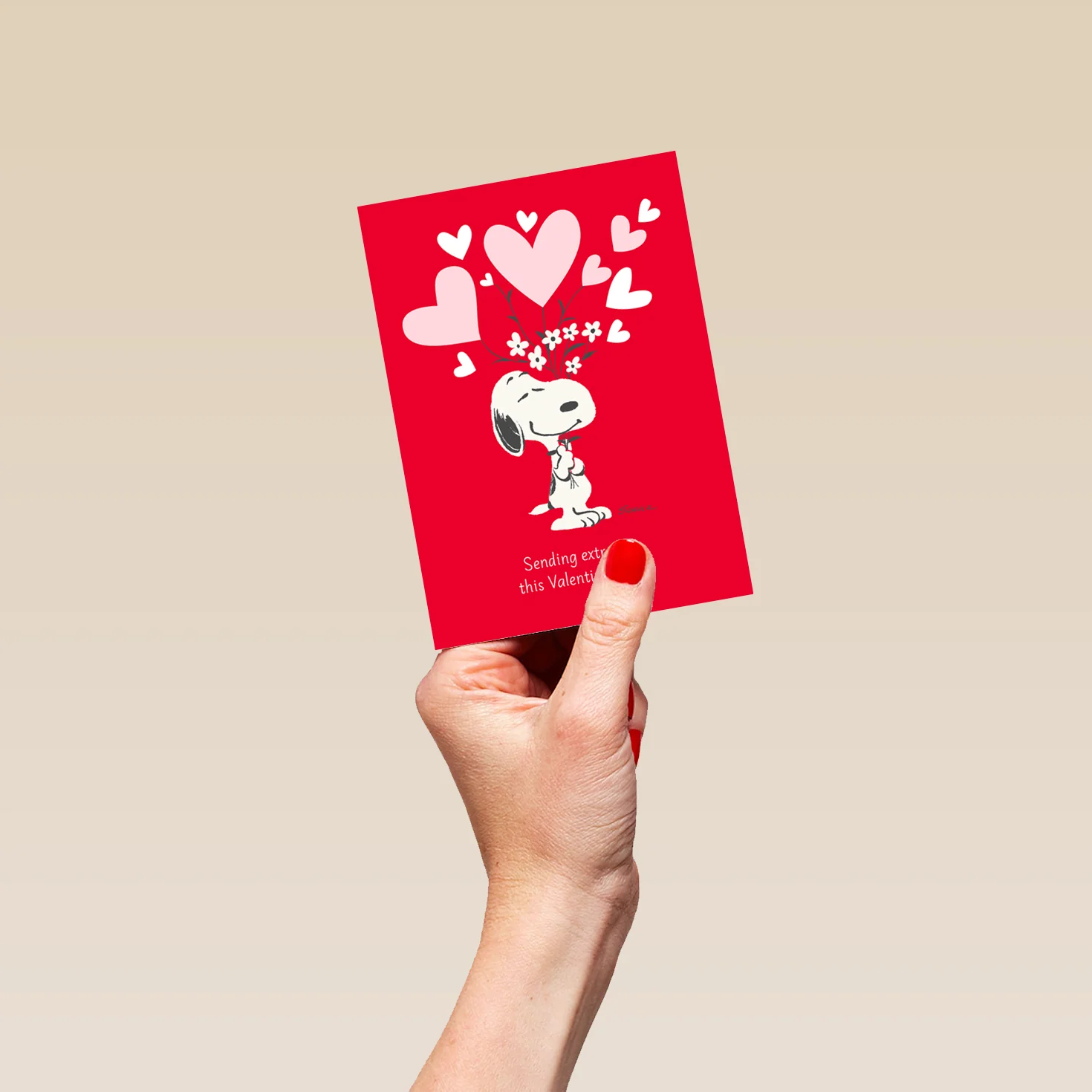 Personalised Editable PEANUTS™ SNOOPY with Hearts Valentine's Day Card - Image 4