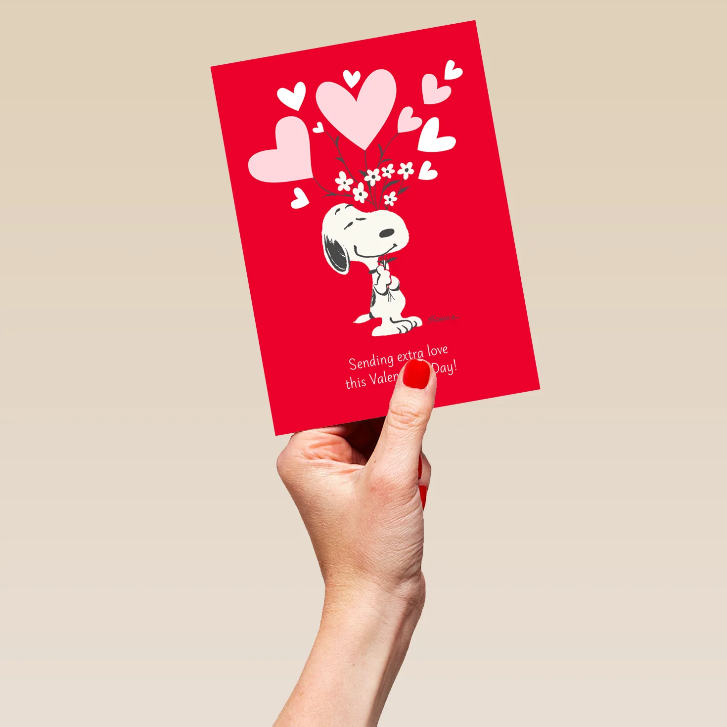 Personalised Editable PEANUTS™ SNOOPY with Hearts Valentine's Day Card - Image 5