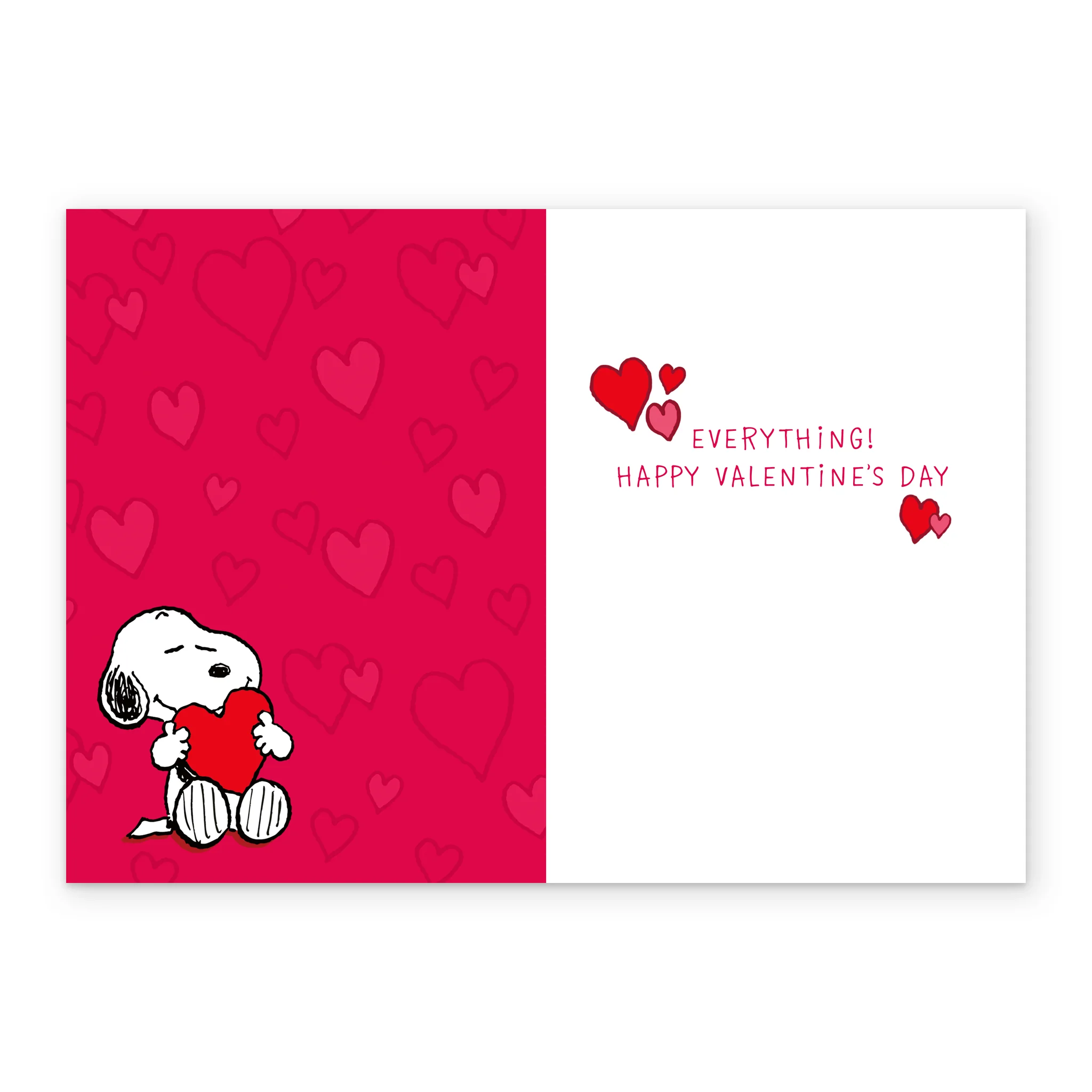 Personalised Editable PEANUTS™ SNOOPY with Red Hearts Valentine's Day Card - Image 3