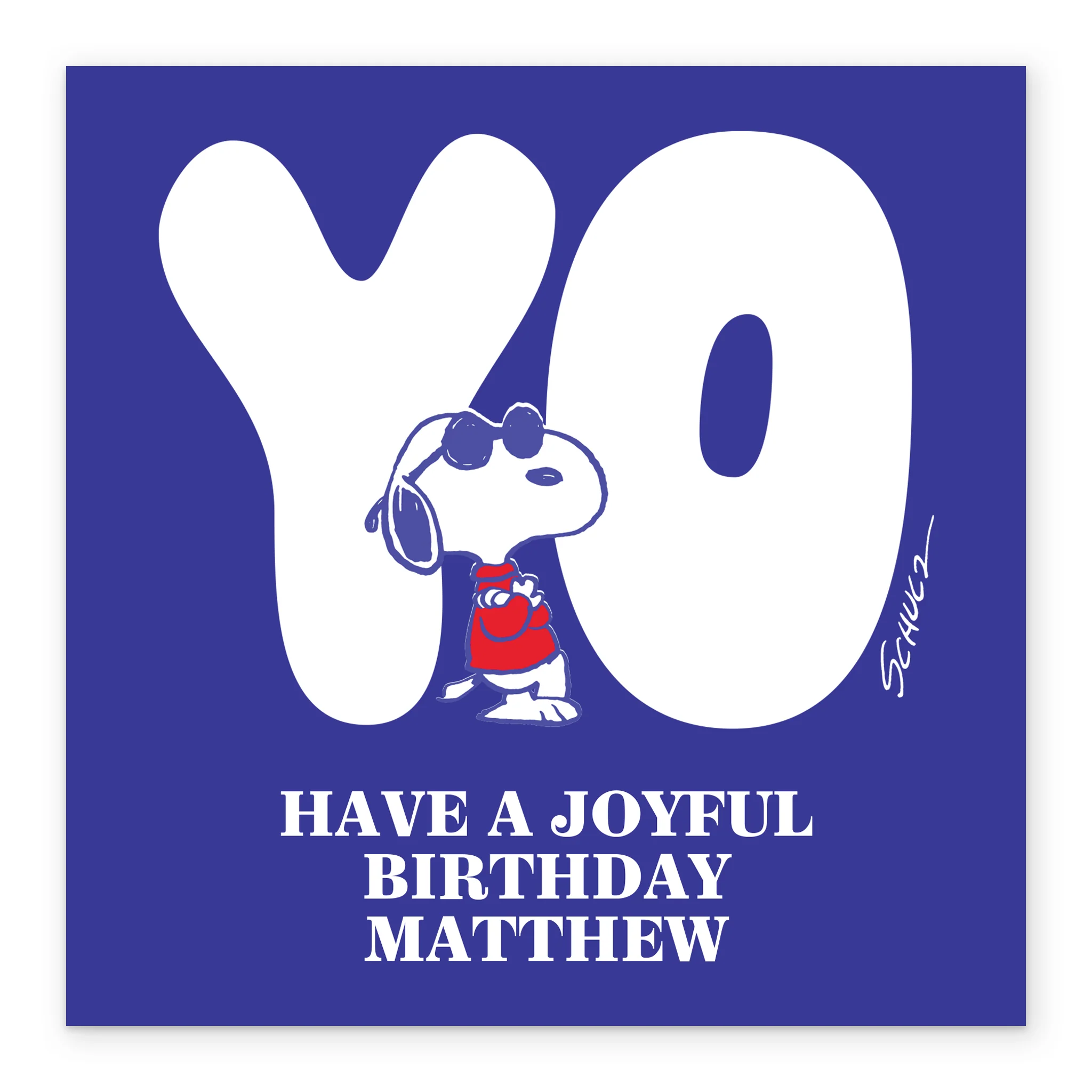 Personalised Editable PEANUTS™ SNOOPY 'Yo' Birthday Card - Image 2