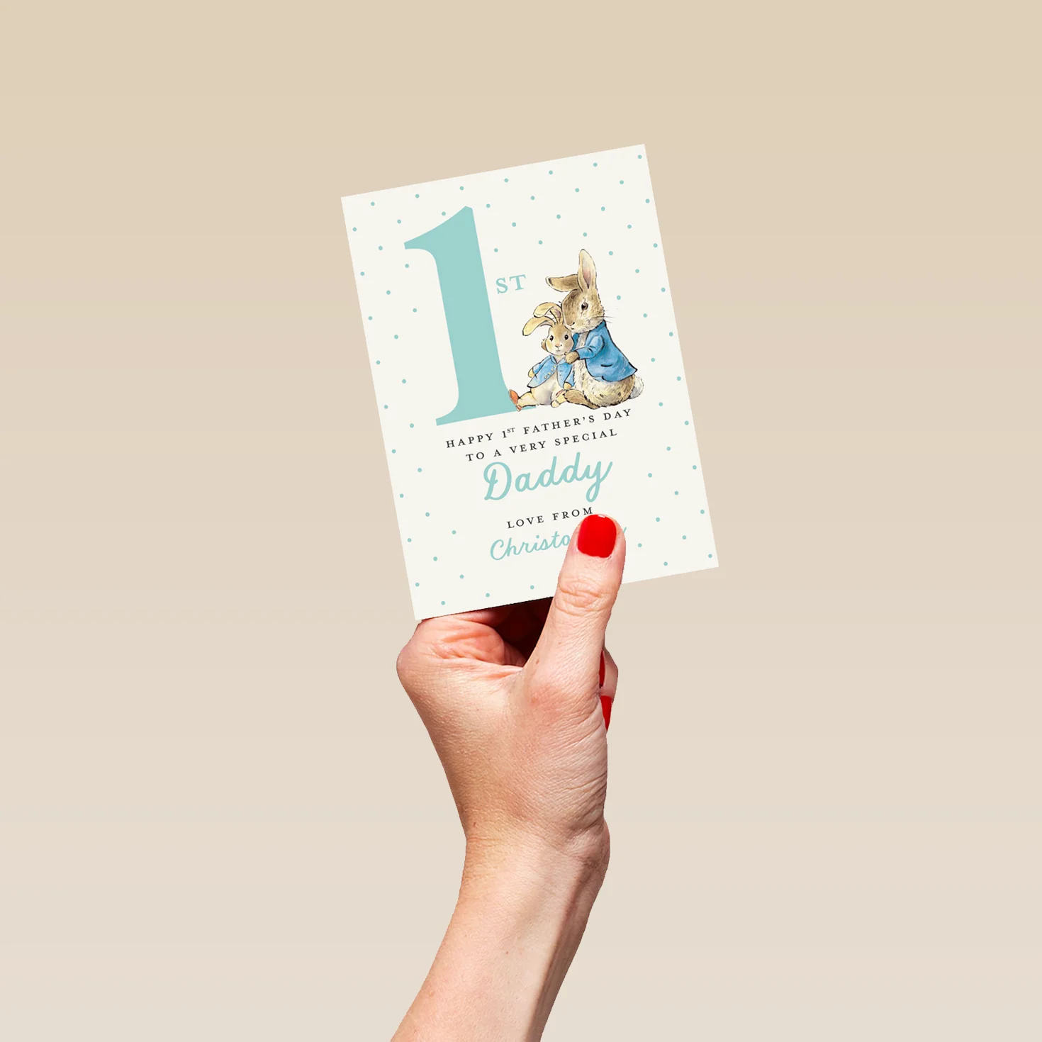 Personalised & Editable Peter Rabbit™ 1st Father's Day Card for Daddy - Image 4
