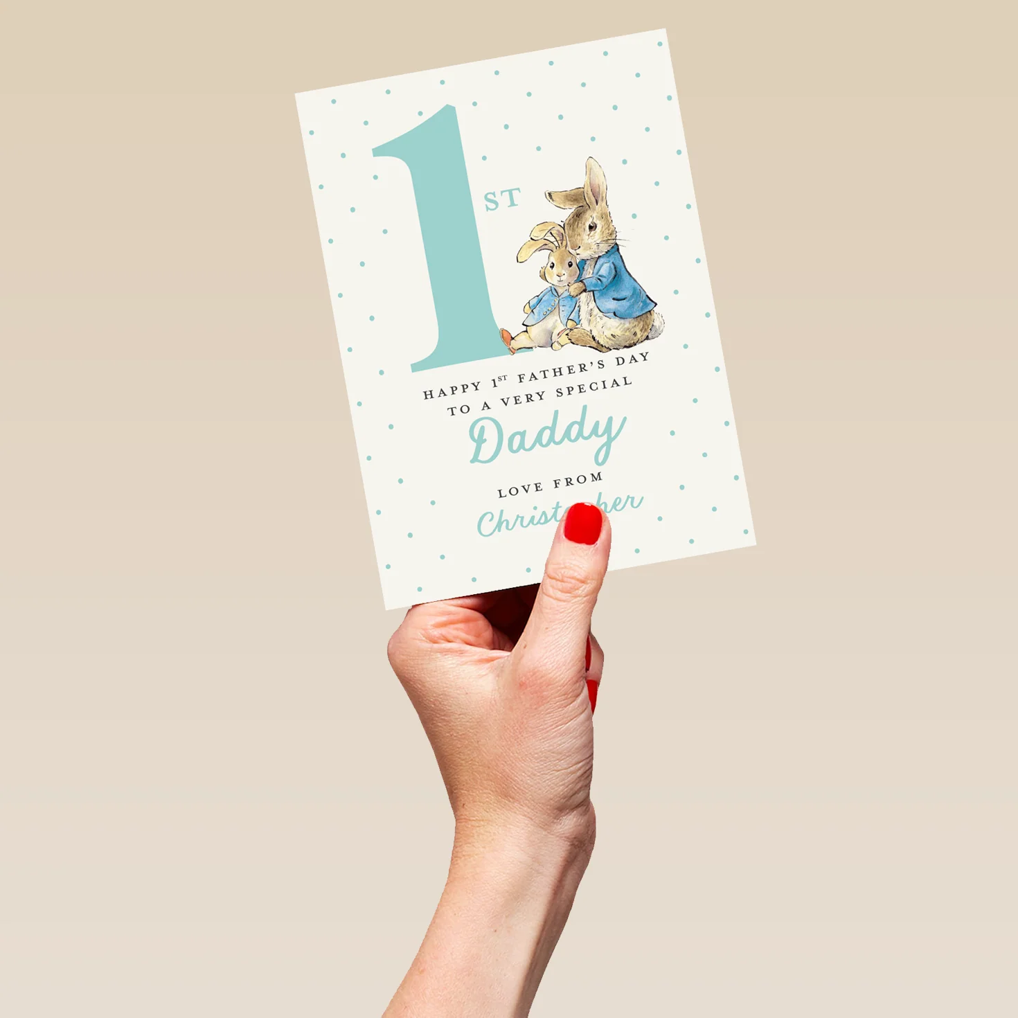 Personalised & Editable Peter Rabbit™ 1st Father's Day Card for Daddy - Image 5