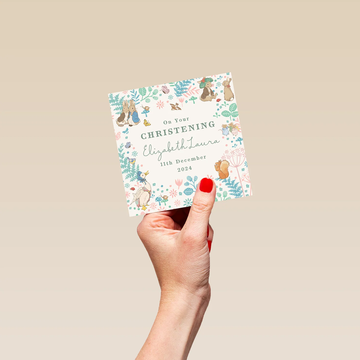 Personalised Editable Peter Rabbit™ Christening Card - Image 4