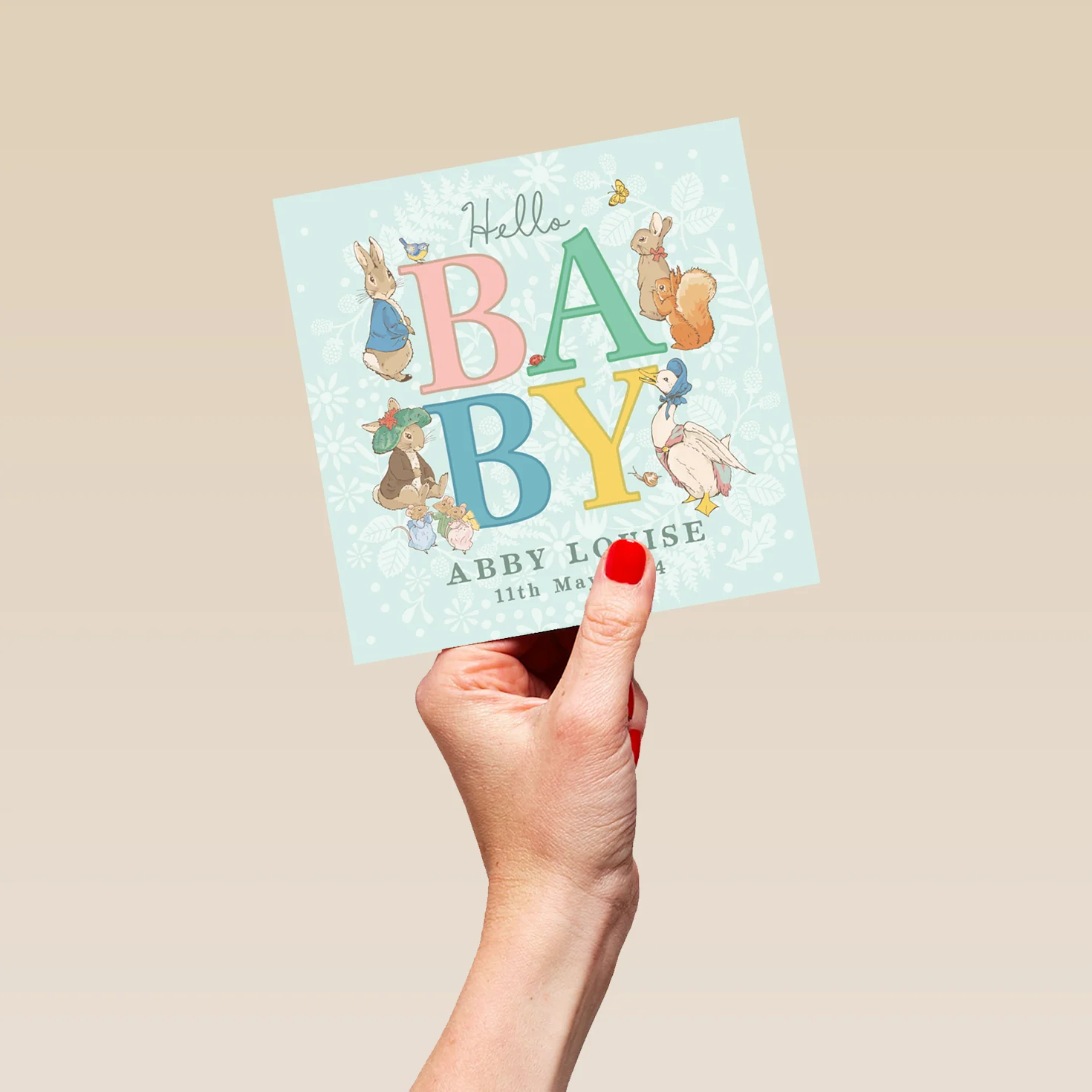 Personalised Editable Peter Rabbit™ New Baby Card - Image 5