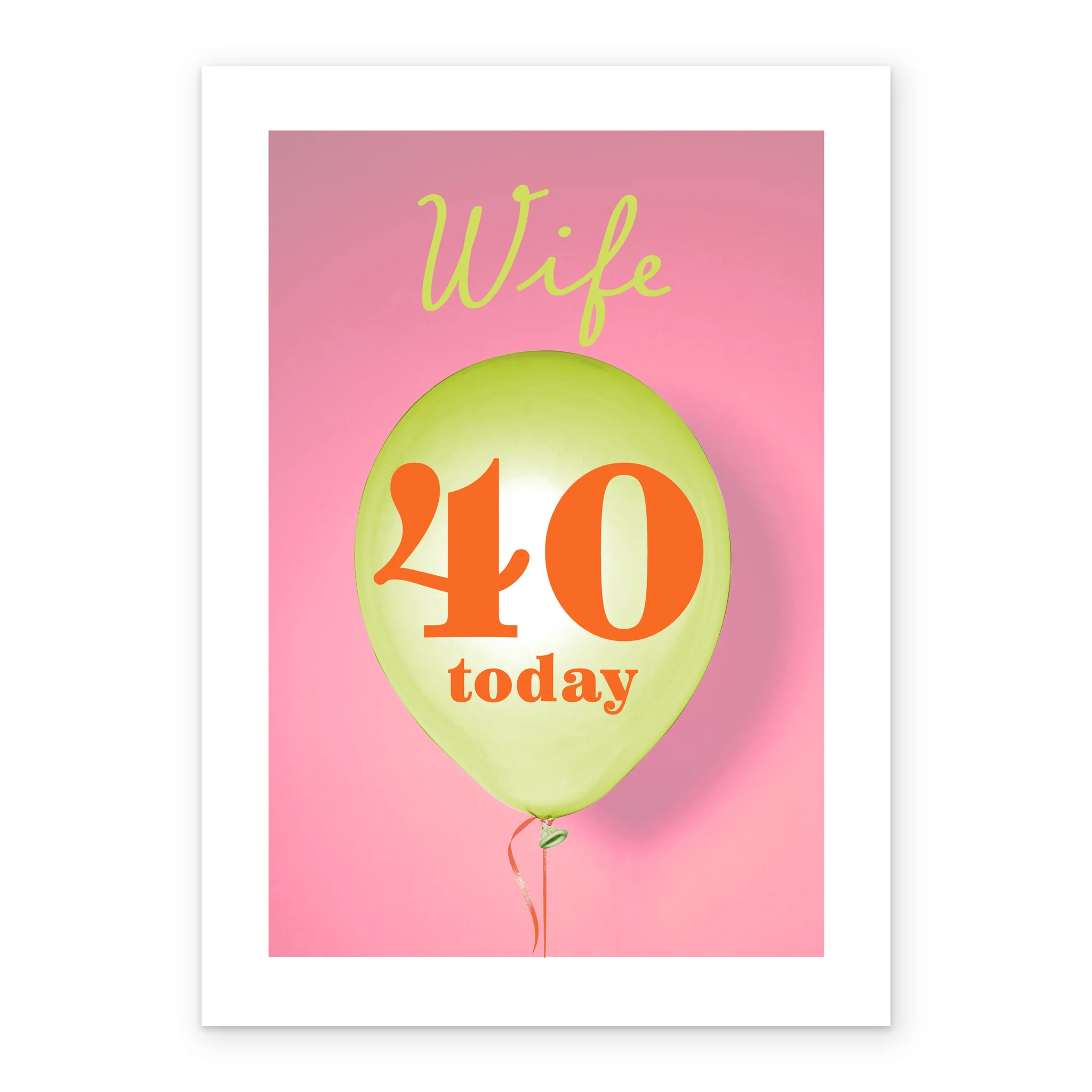 Personalised & Editable Pink Balloon 40th Birthday Card - Image 2