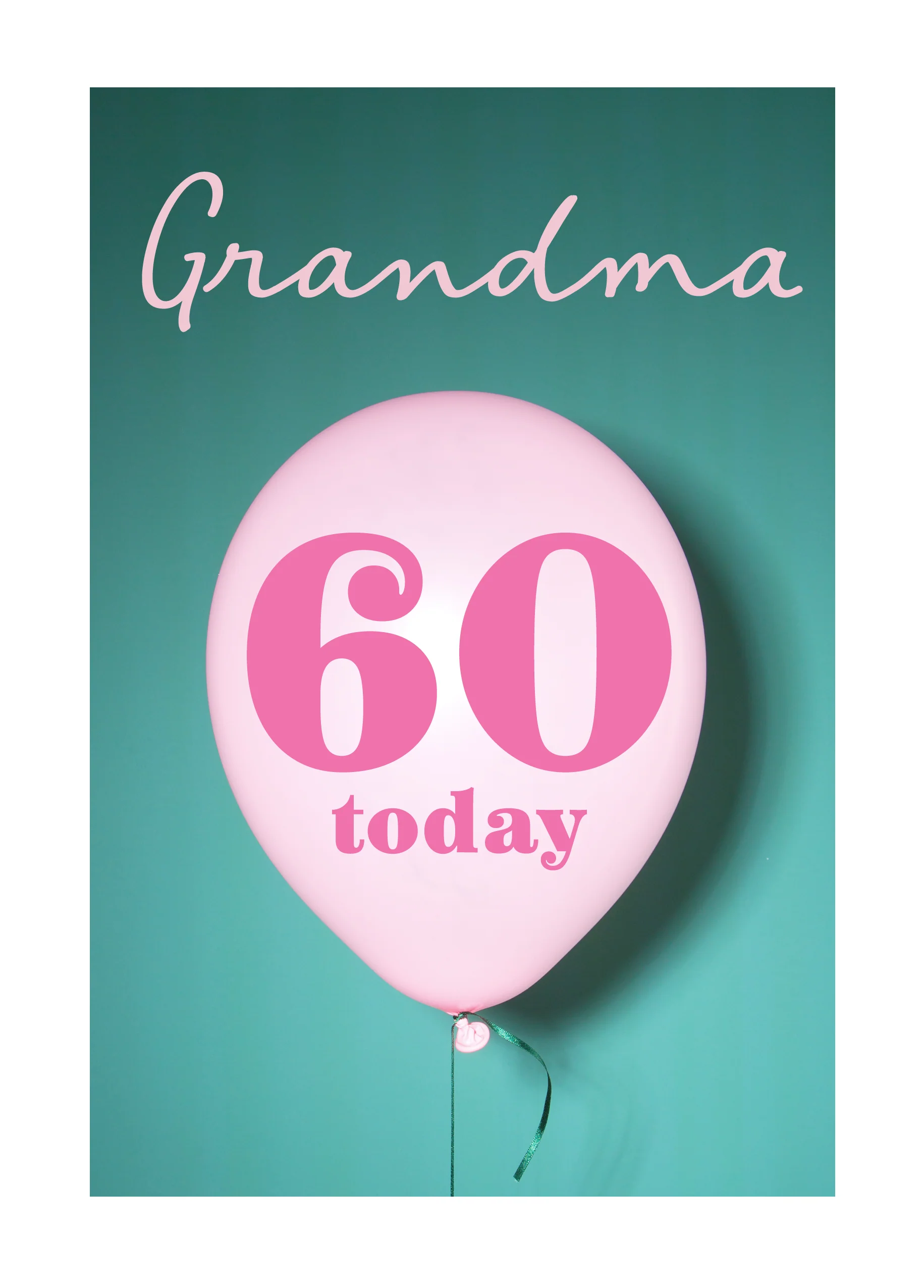 Personalised & Editable Pink Balloon 60th Birthday Card