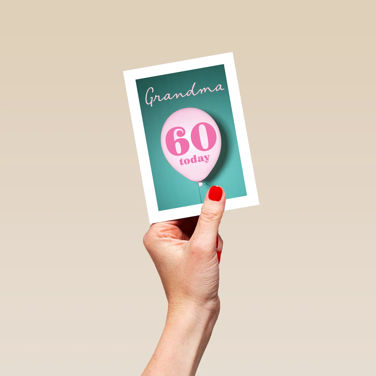 Personalised & Editable Pink Balloon 60th Birthday Card - Image 4