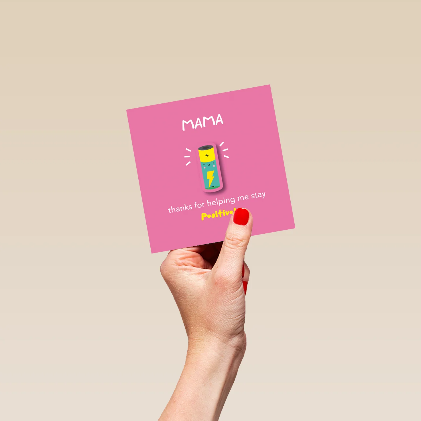 Personalised Editable Pink Battery Mother's Day Card - Image 4