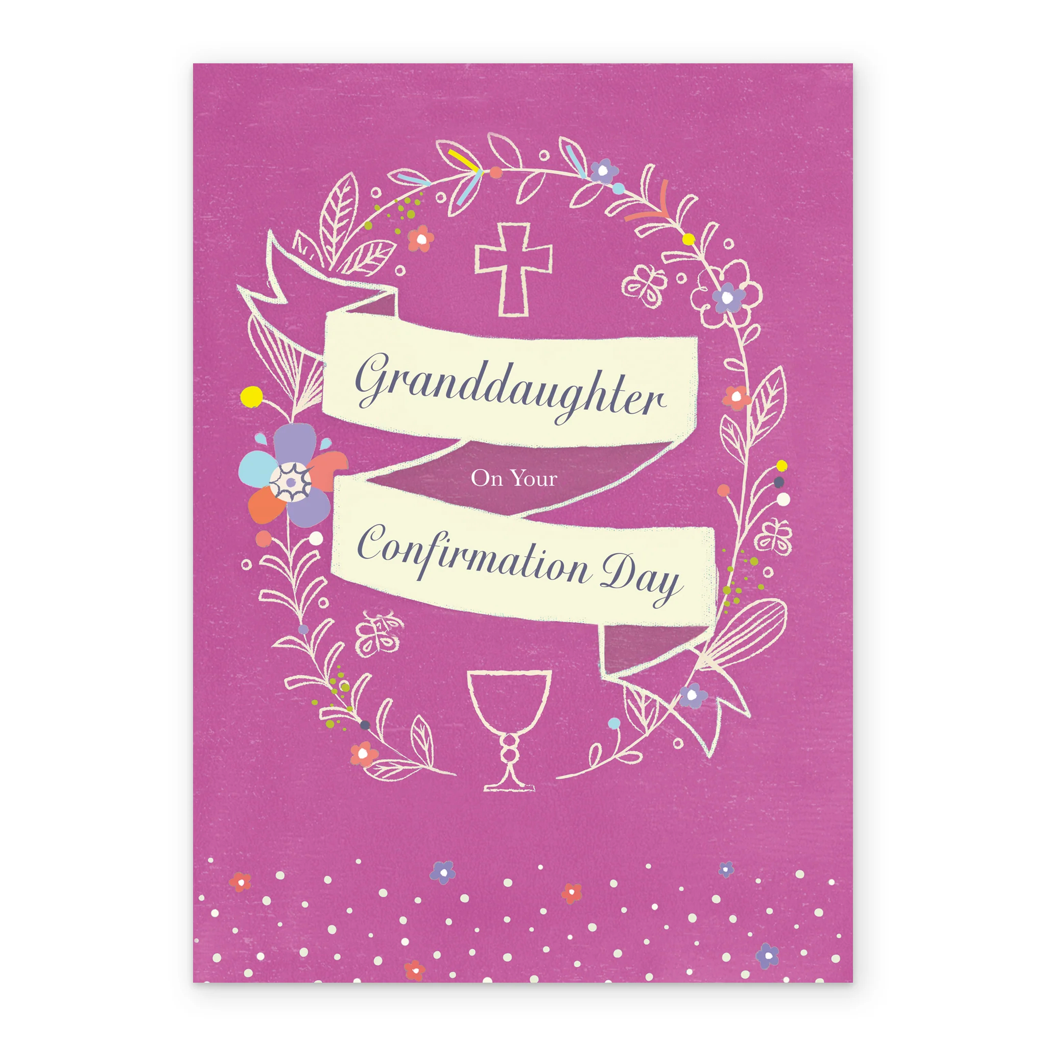 Personalised Editable Pink Confirmation Card for Granddaughter - Image 2