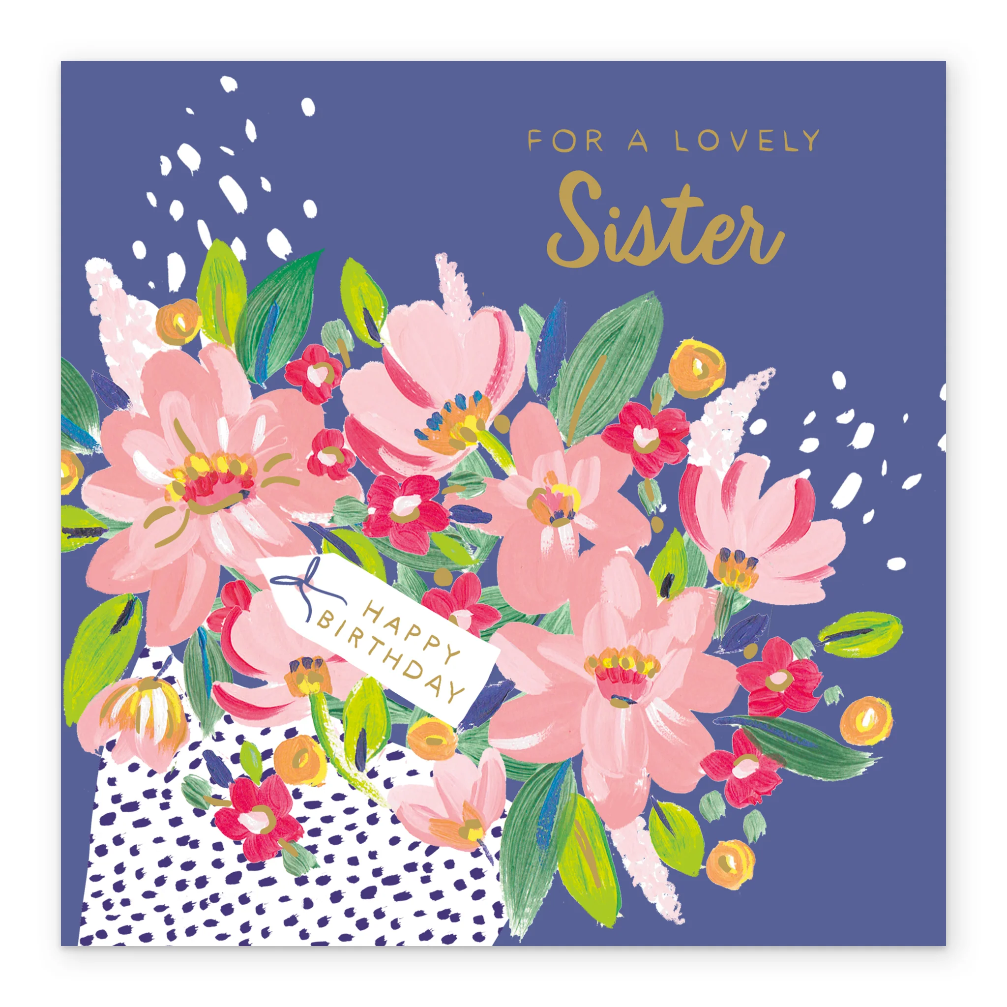Personalised Editable Pink Florals Birthday Card for Sister - Image 2