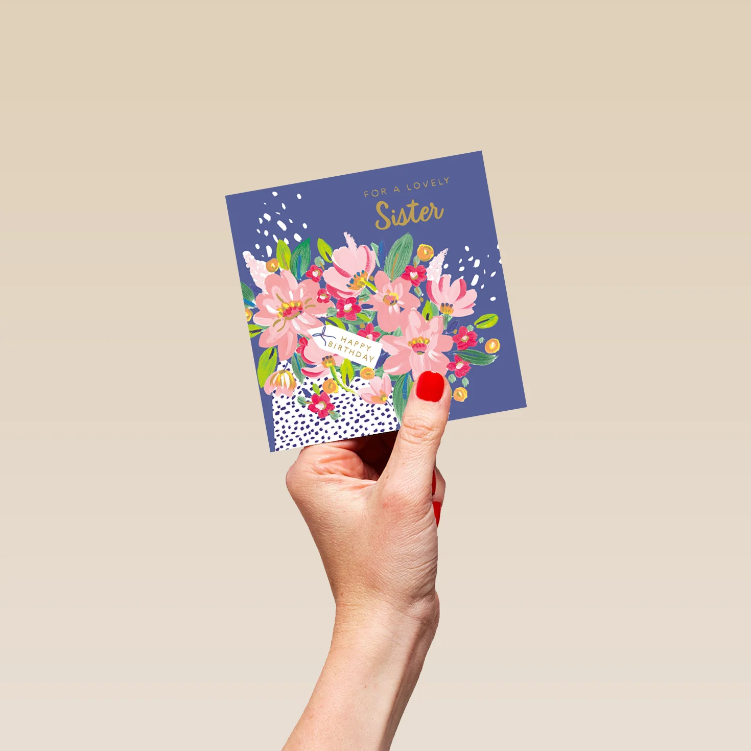 Personalised Editable Pink Florals Birthday Card for Sister - Image 4