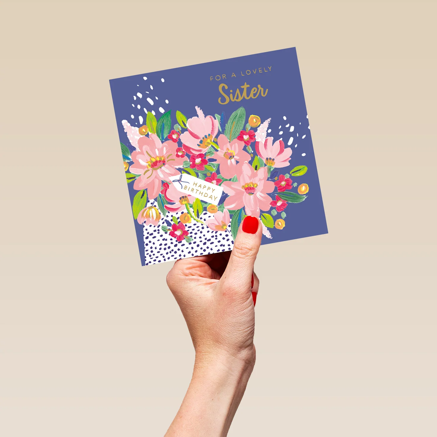 Personalised Editable Pink Florals Birthday Card for Sister - Image 5