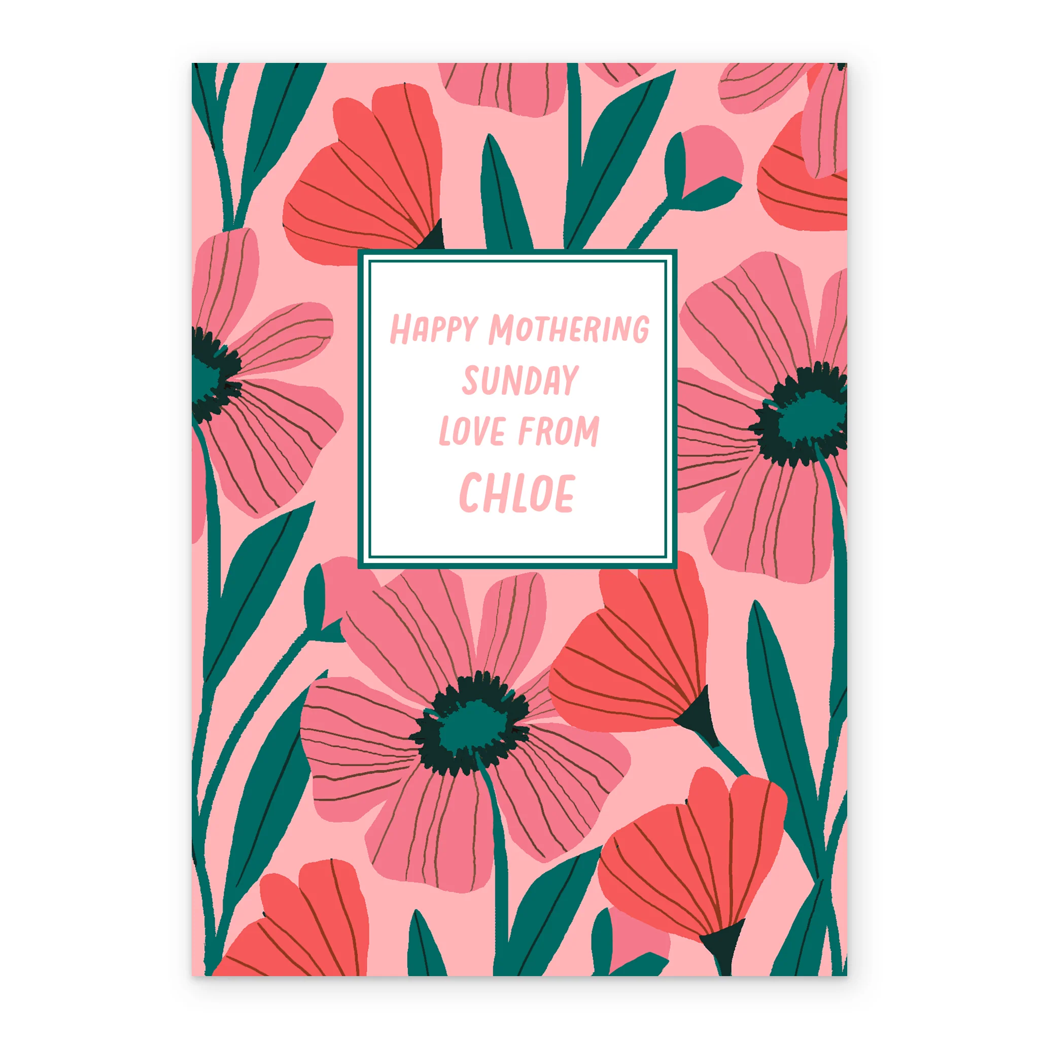 Personalised Editable Pink Florals Mother's Day Card - Image 2