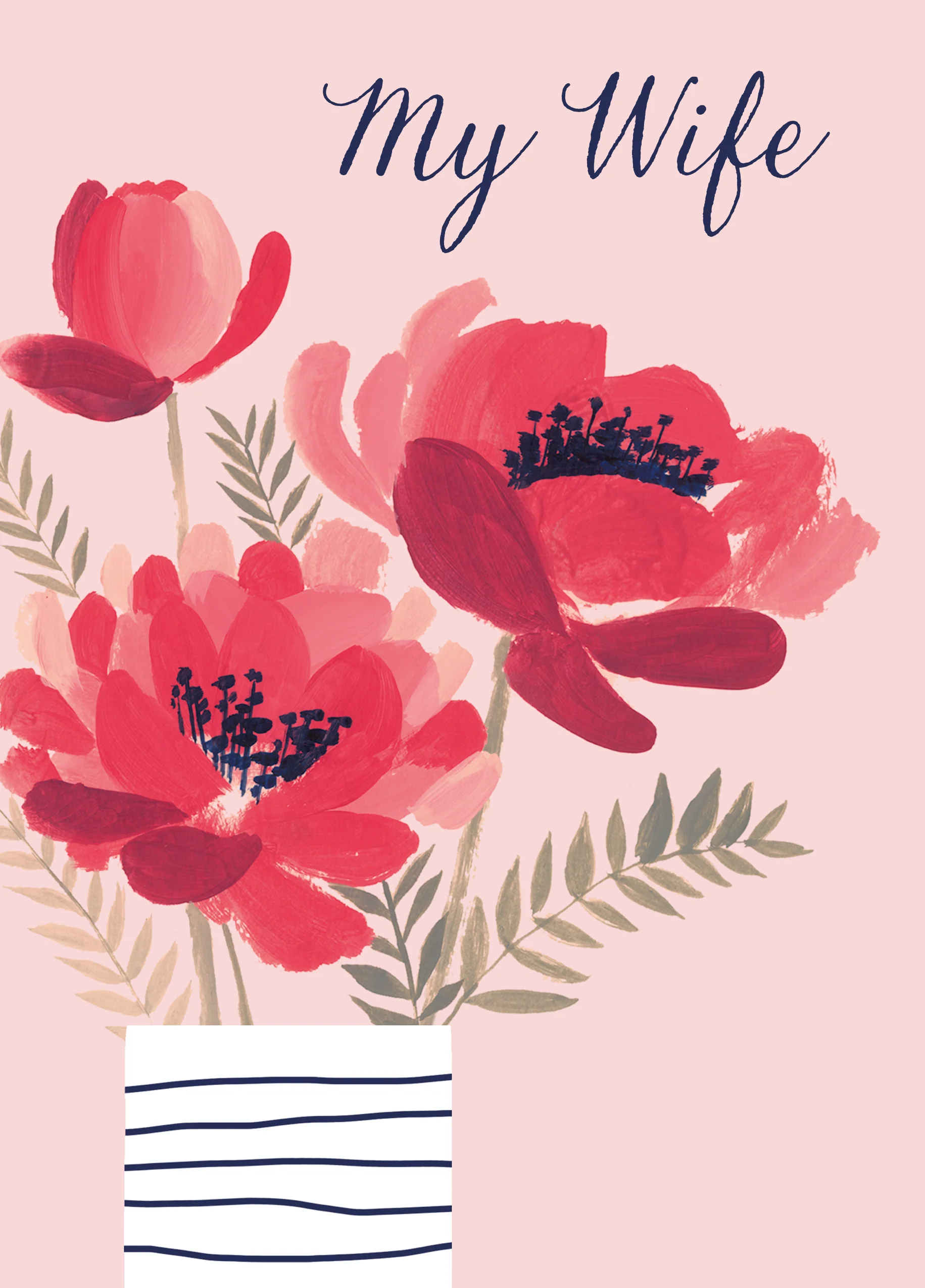 Personalised Editable Pink Florals Mother's Day Card for Wife