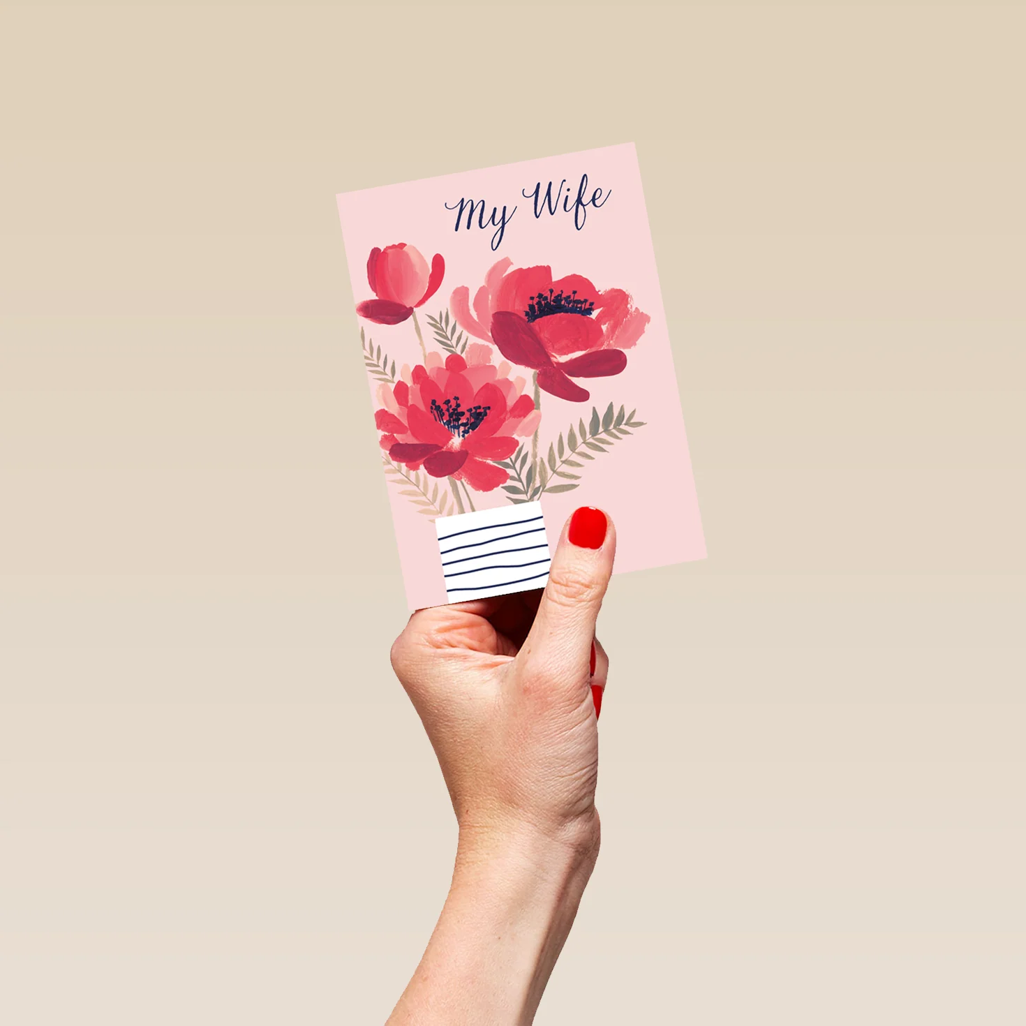 Personalised Editable Pink Florals Mother's Day Card for Wife - Image 4