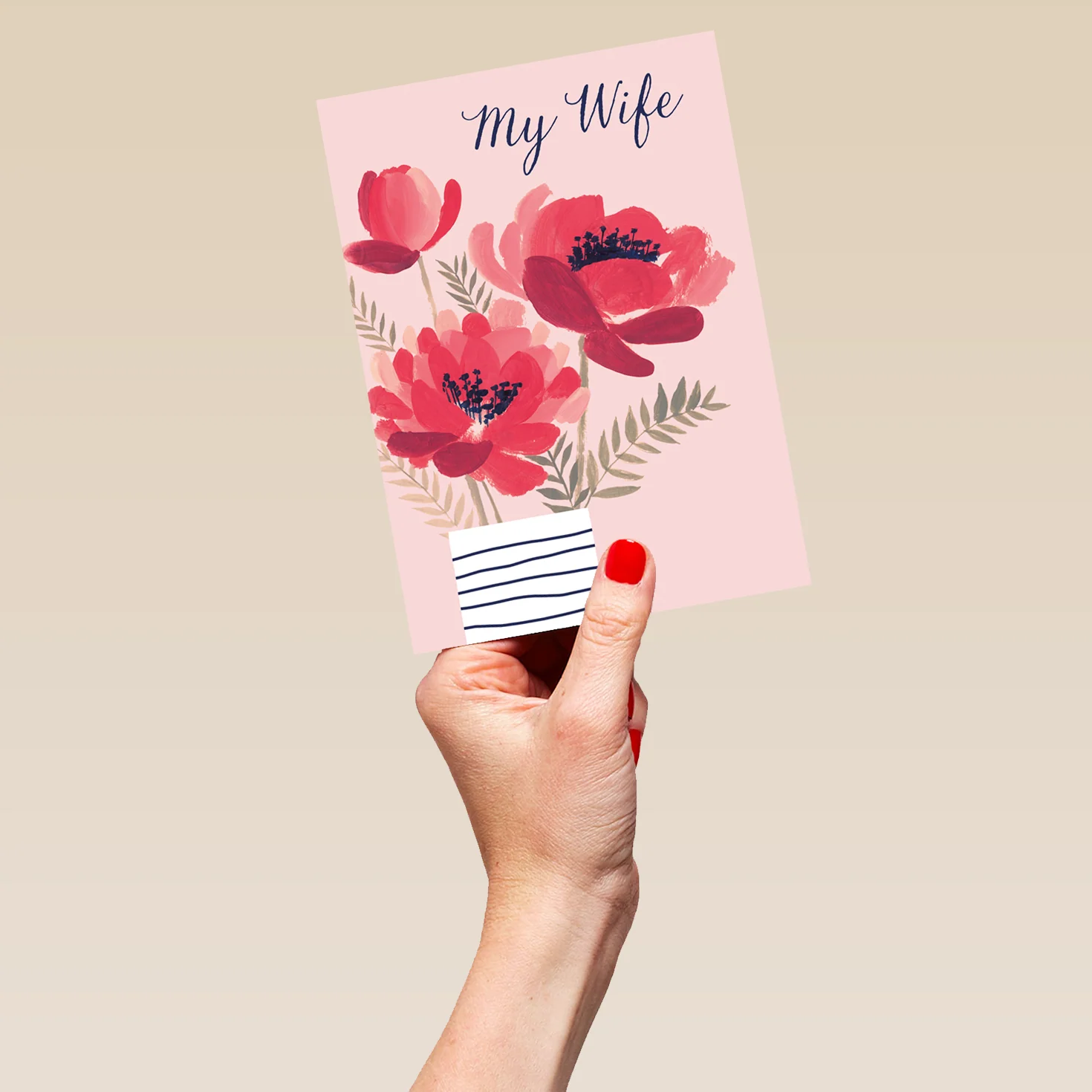 Personalised Editable Pink Florals Mother's Day Card for Wife - Image 5