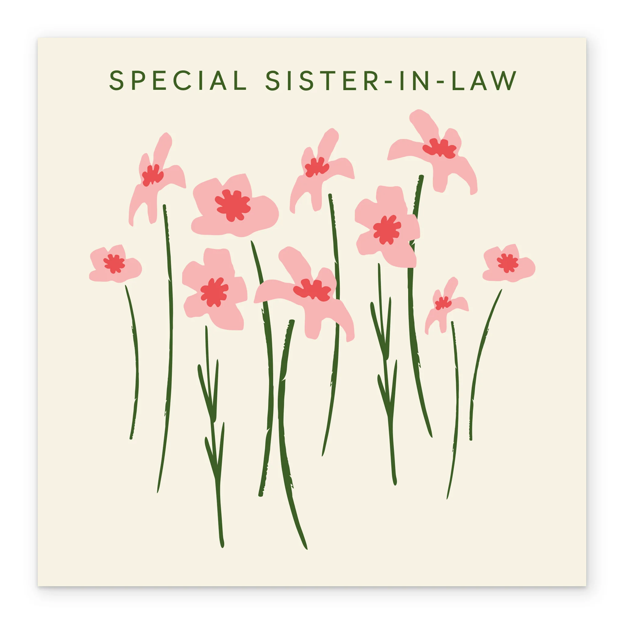Personalised & Editable Pink Flowers Sister in Law Greeting Card - Image 2