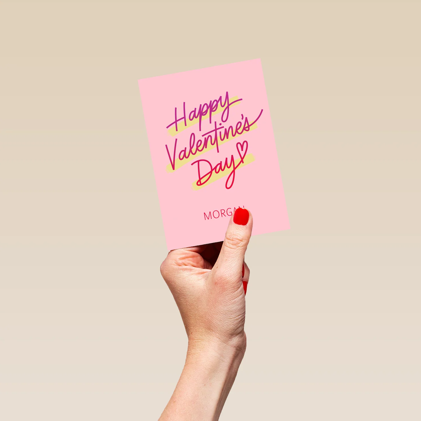 Personalised Editable Pink Handwriting Lettering Valentine's Day Card - Image 4