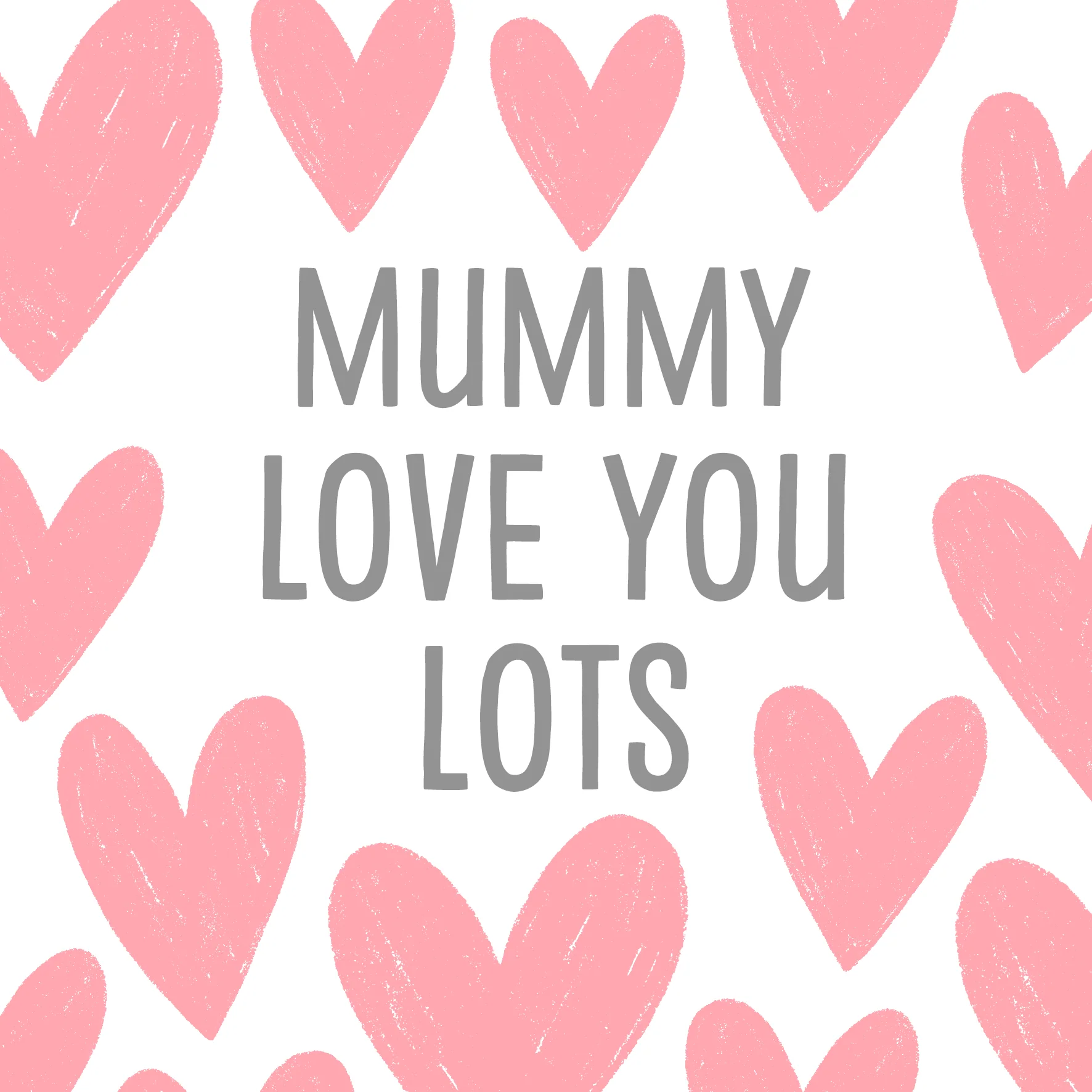 Personalised & Editable Pink Hearts Birthday Card for Mummy