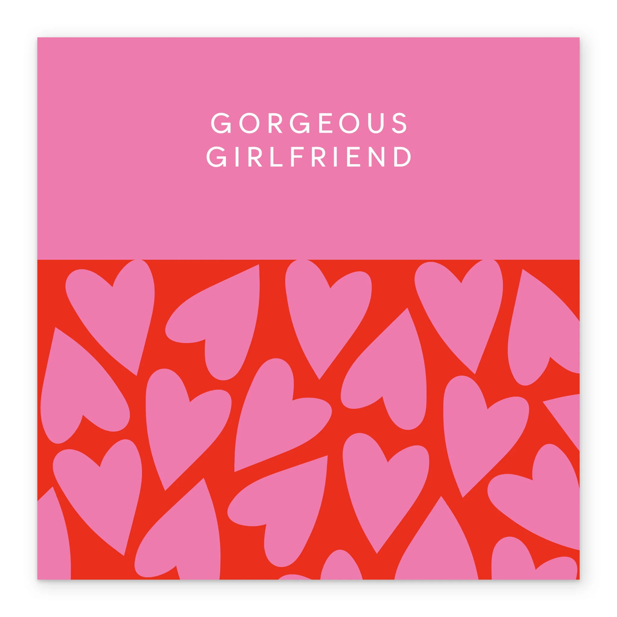 Personalised & Editable Pink Hearts Girlfriend Greeting Card - Image 2