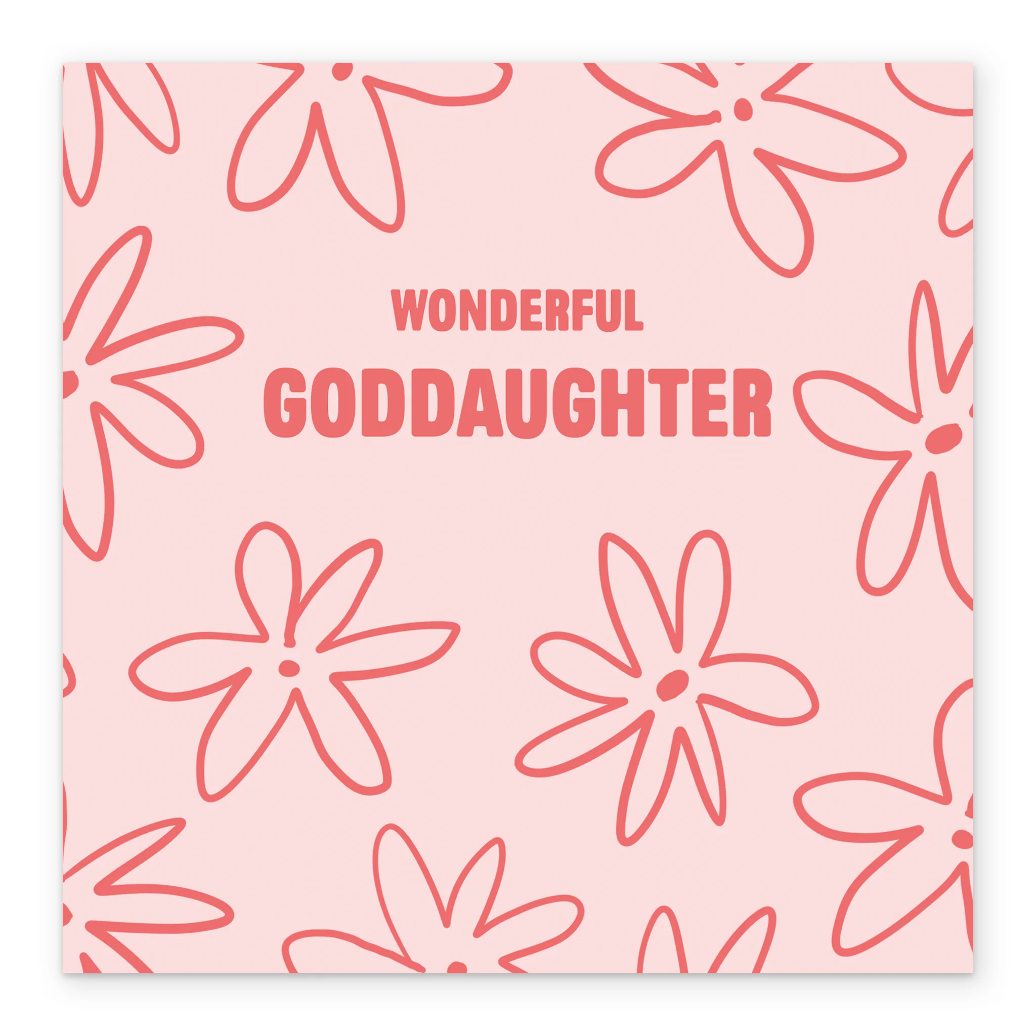 Personalised & Editable Pink Line Art Goddaughter Greeting Card - Image 2