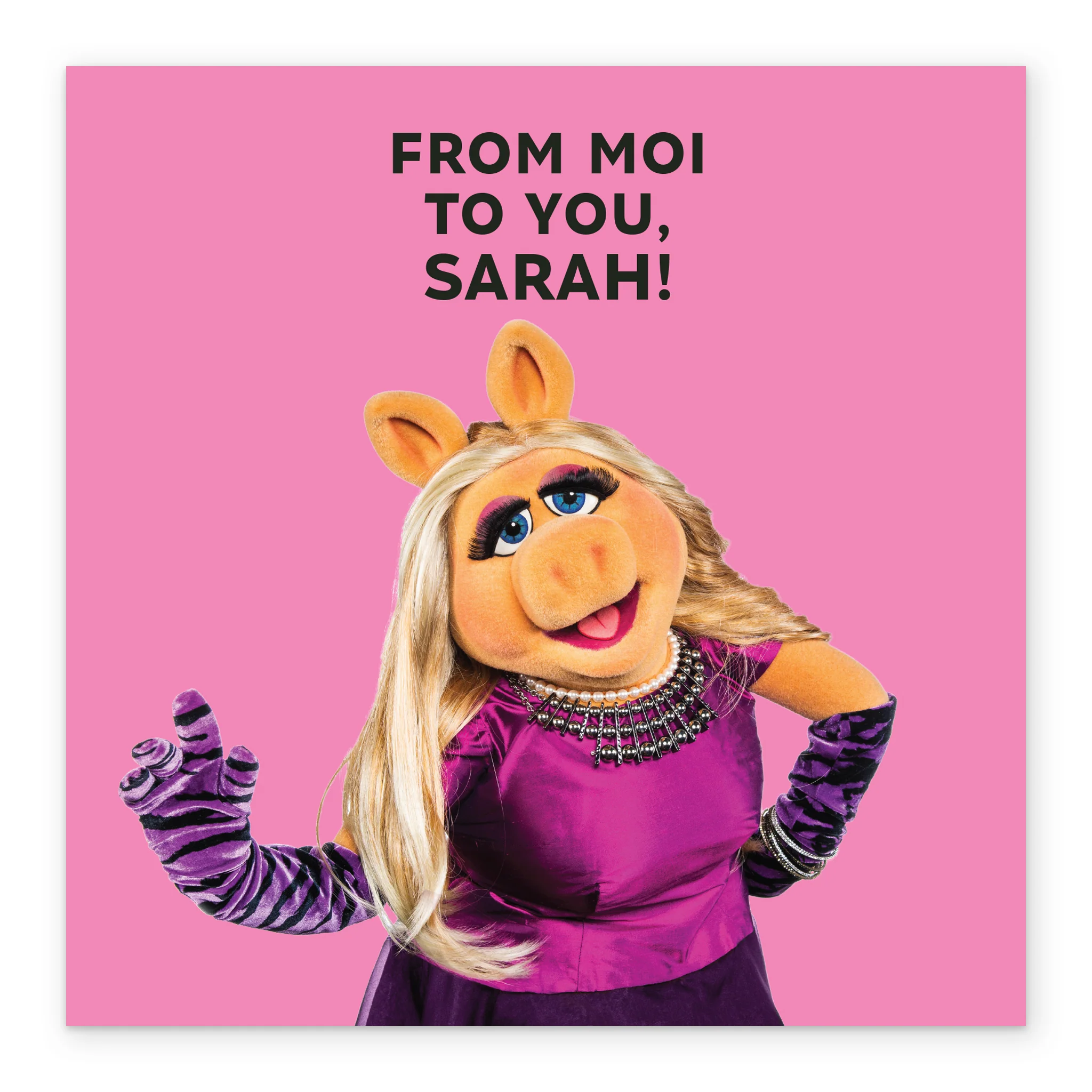 Personalised Editable Pink Miss Piggy Birthday Card - Image 2