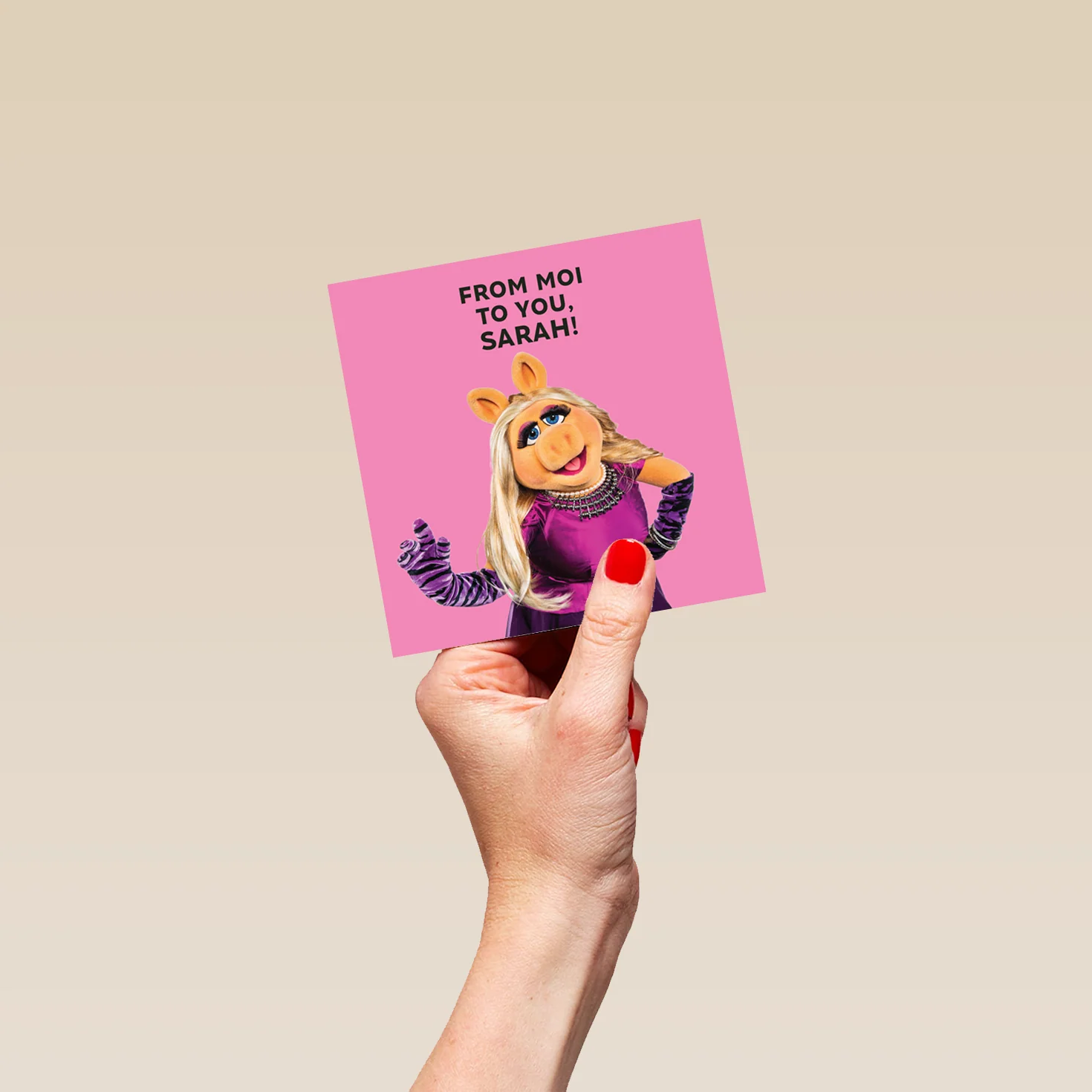 Personalised Editable Pink Miss Piggy Birthday Card - Image 4