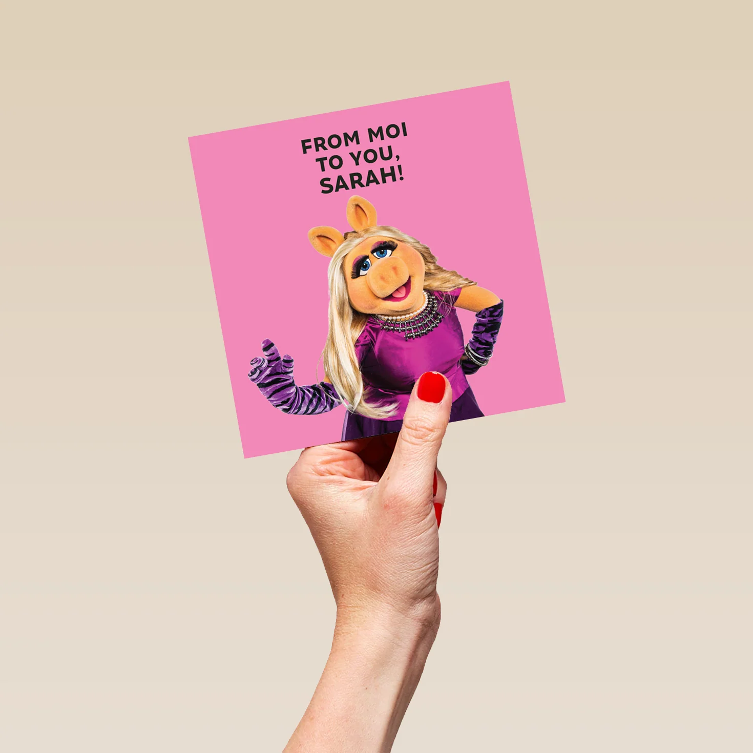 Personalised Editable Pink Miss Piggy Birthday Card - Image 5