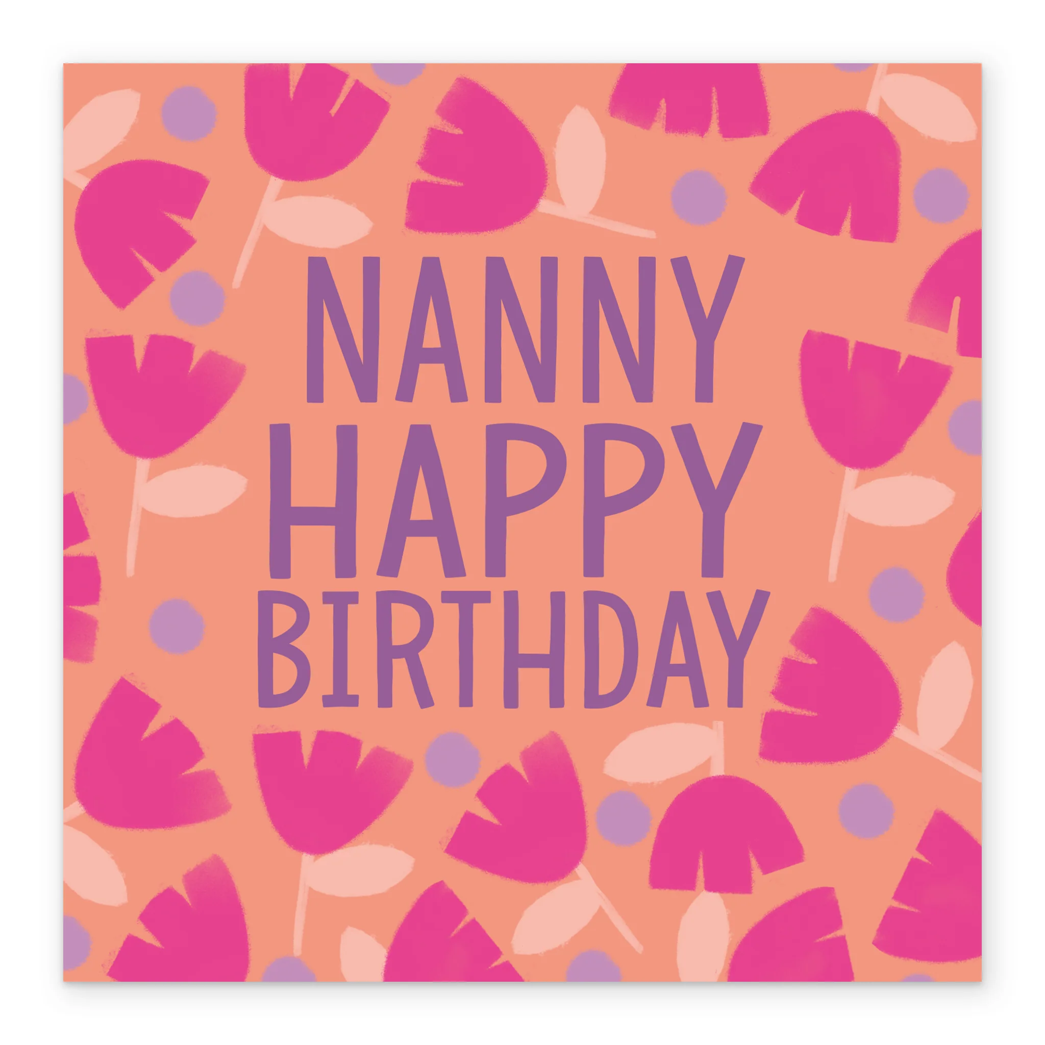 Personalised & Editable Pink Shapes Birthday Card for Nanny - Image 2