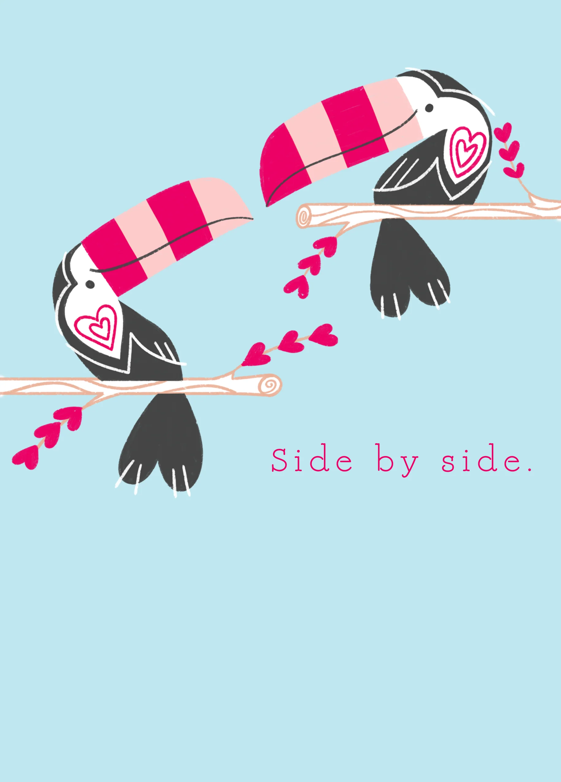 Personalised Editable Pink Toucans Valentine's Day Card