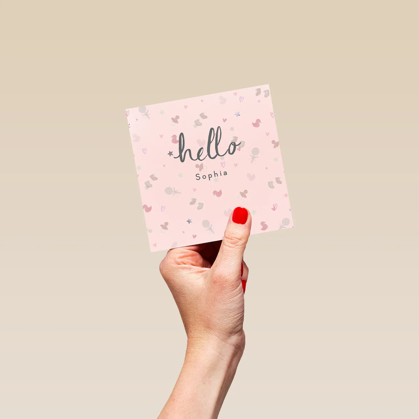Personalised & Editable Pink Toys New Baby Girl Card - Image 4