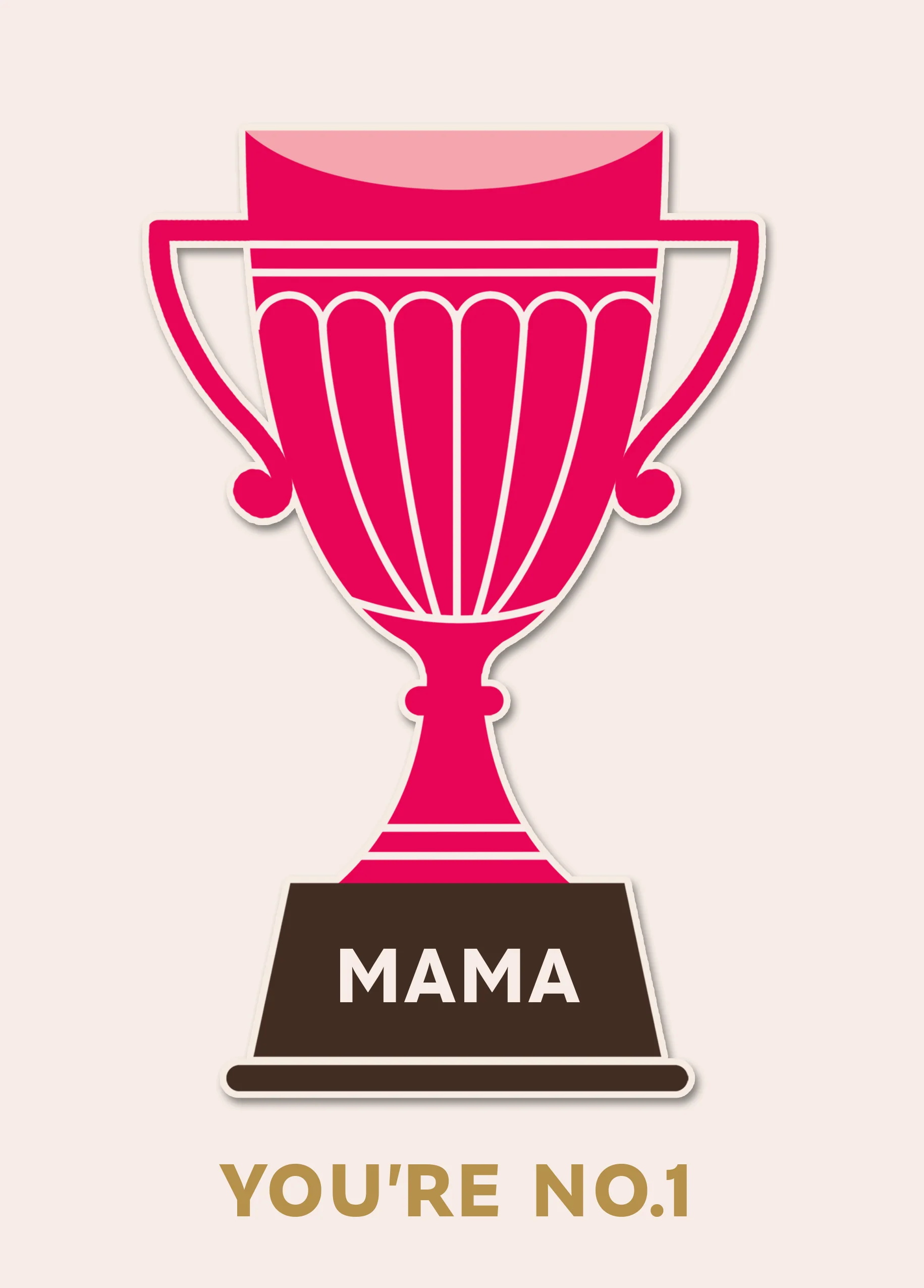Personalised Editable Pink Trophy Mother's Day Card